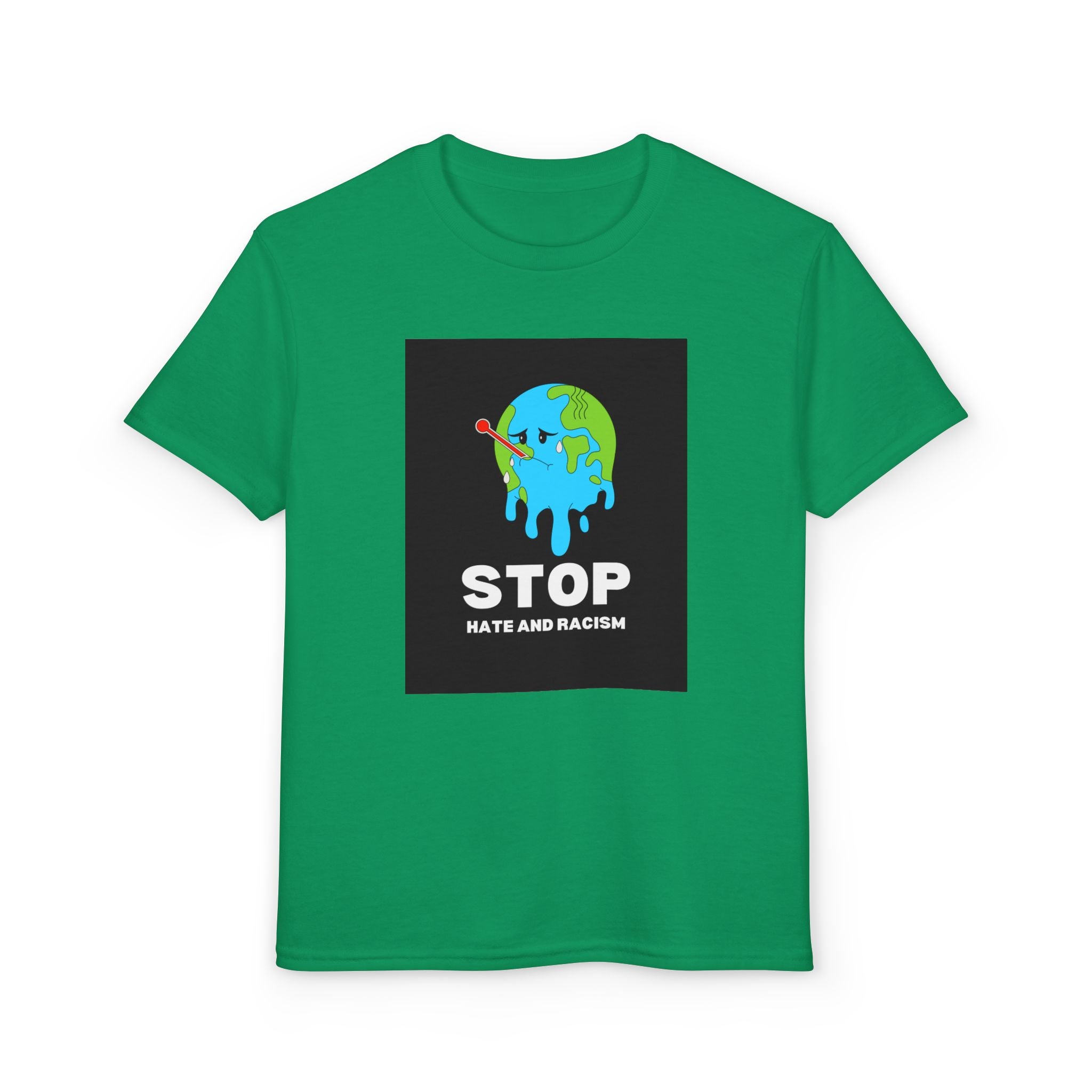 Youth T-Shirt — "STOP Hate and Racism" Earth Graphic Anti-Racism Tee