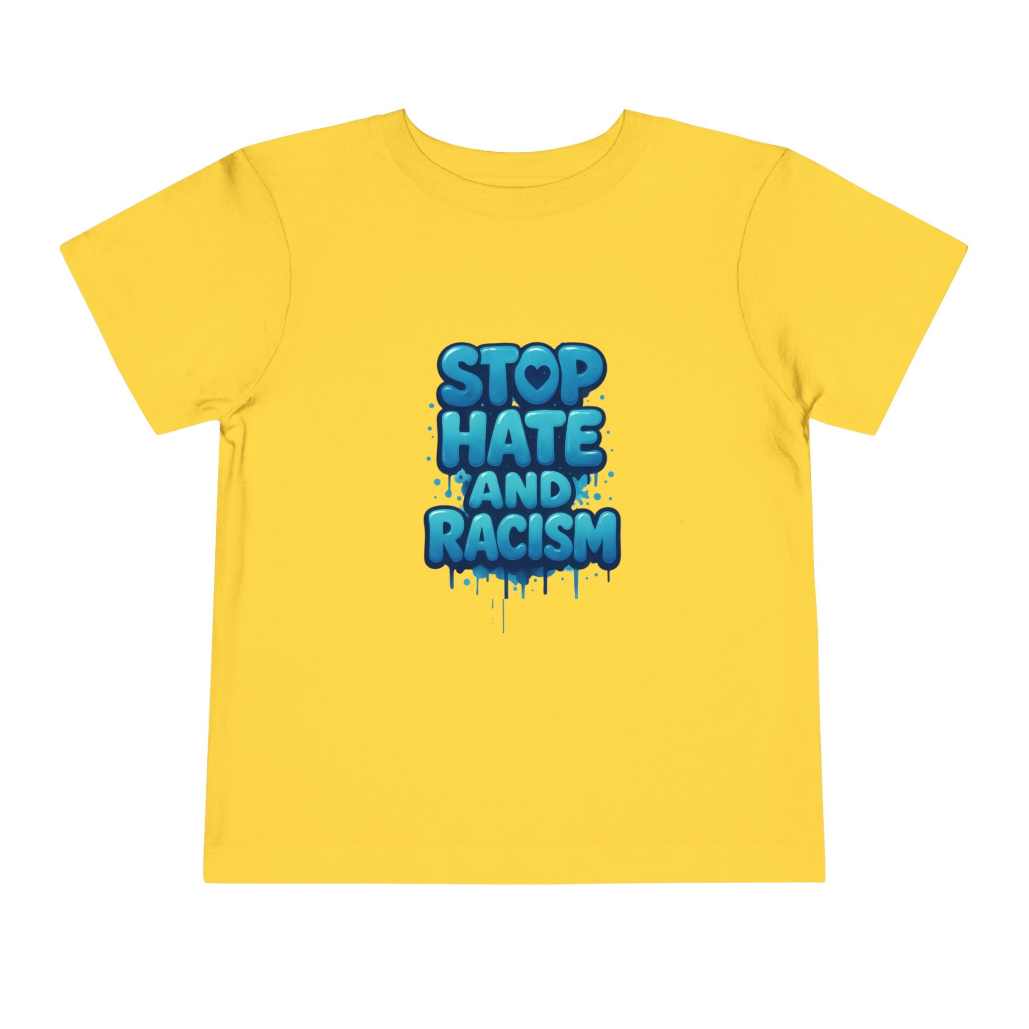 Stop Hate and Racism Toddler Tee — Blue Graffiti Anti-Racism Shirt