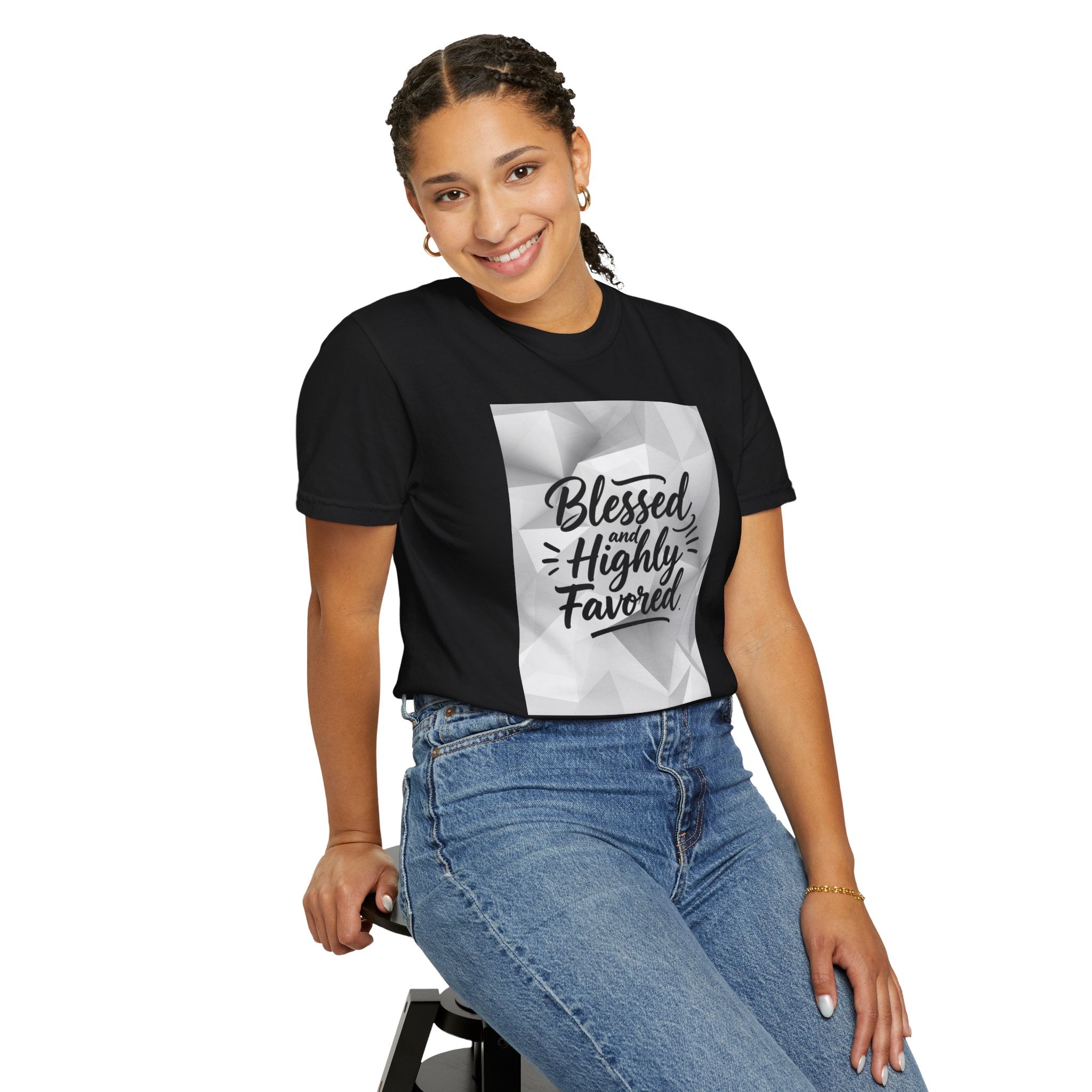 Blessed and Highly Favored T-Shirt — Faith Inspirational Graphic Tee
