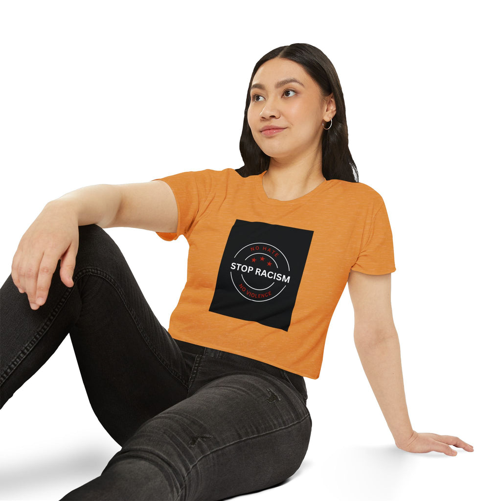 Stop Racism Crop Top — Anti-Racism Statement Women's Festival Tee