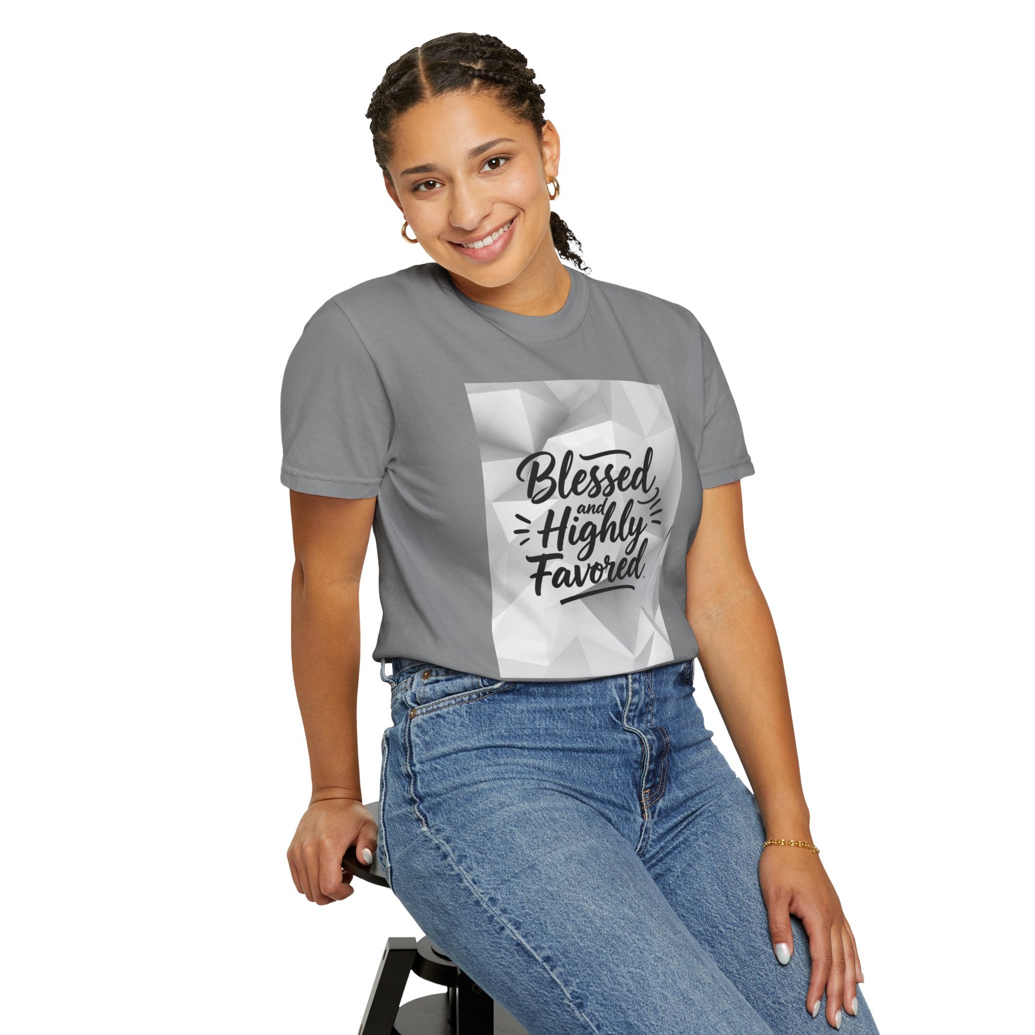 Blessed and Highly Favored T-Shirt — Faith Inspirational Graphic Tee