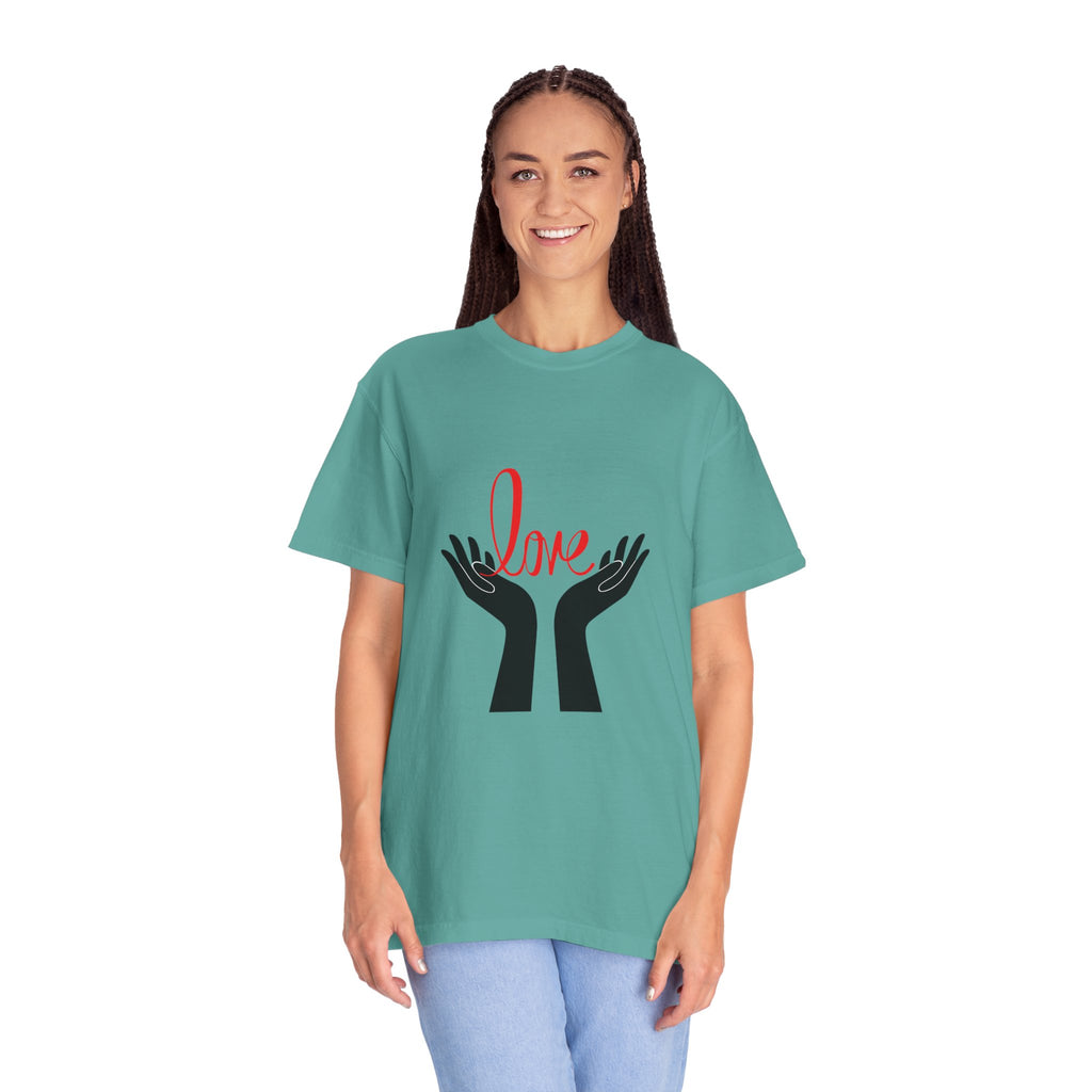 Love Hands T-Shirt — Minimalist Heart Hands Graphic Tee