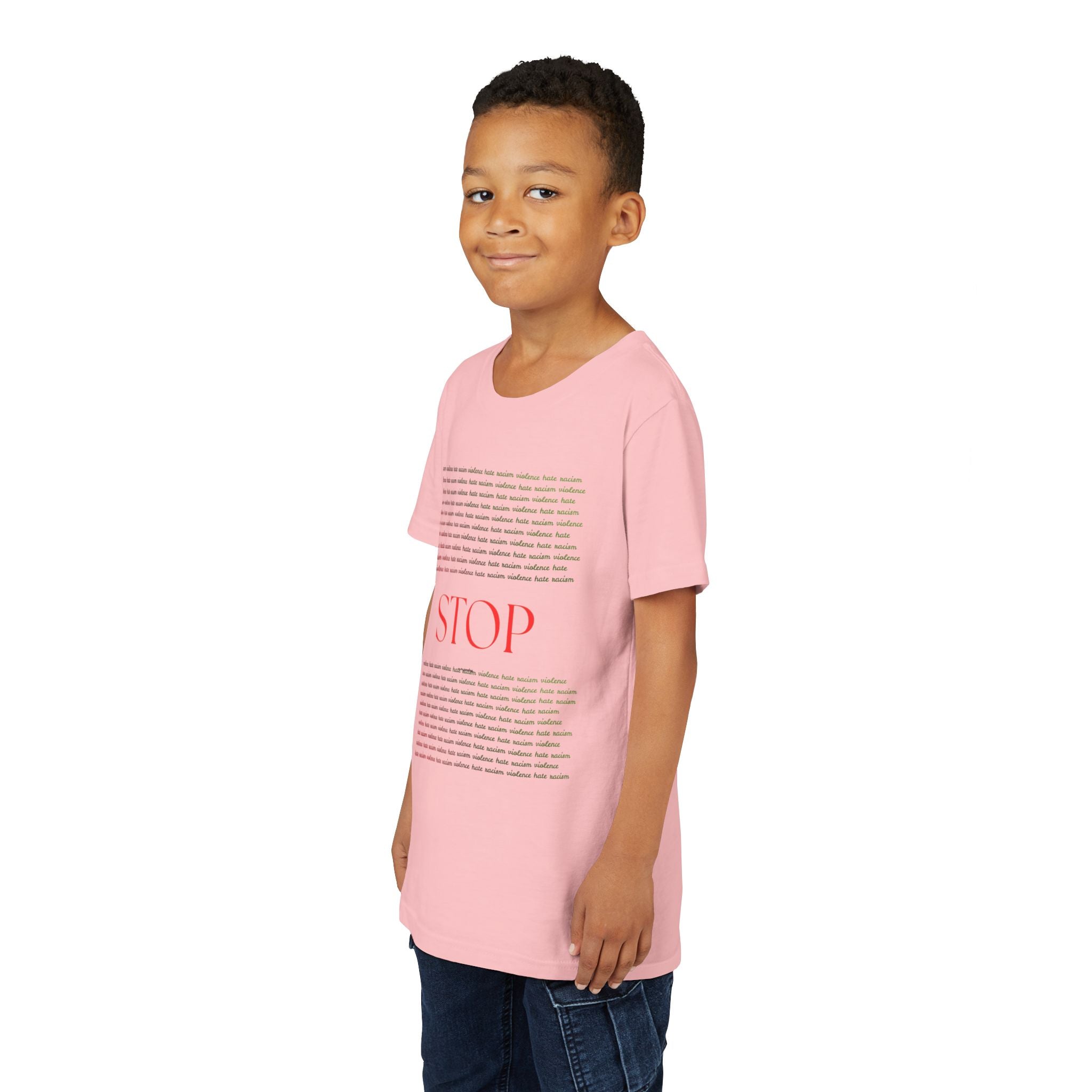 Youth Tee — Bold Yellow 'STOP' Graphic Kids T‑Shirt