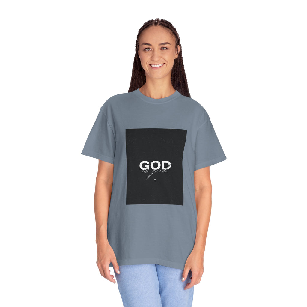 God Typography T-Shirt — Minimal Black Square Graphic Tee