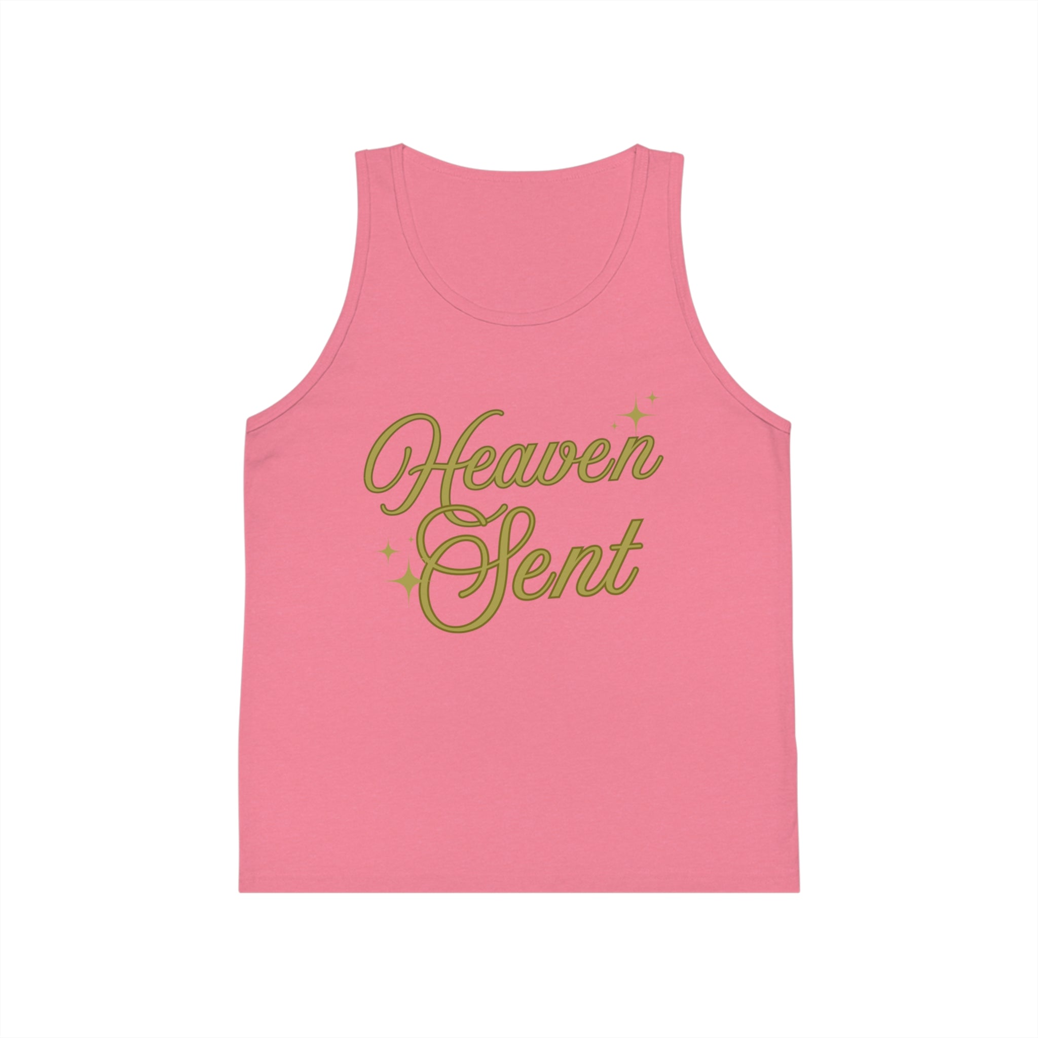 Kid Tank Top - "Heaven Sent" Gold Script Kids Jersey Tank