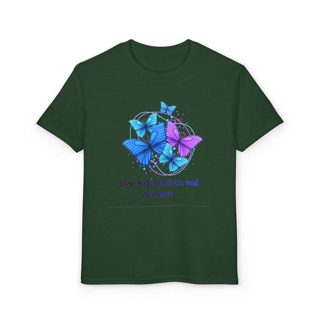 Youth Butterfly Awareness T-Shirt — "Stop Hate, Harassment, and Violence"