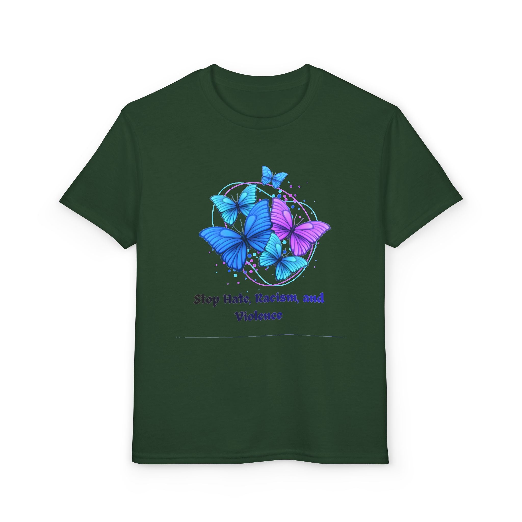Youth Butterfly Awareness T-Shirt — "Stop Hate, Harassment, and Violence"