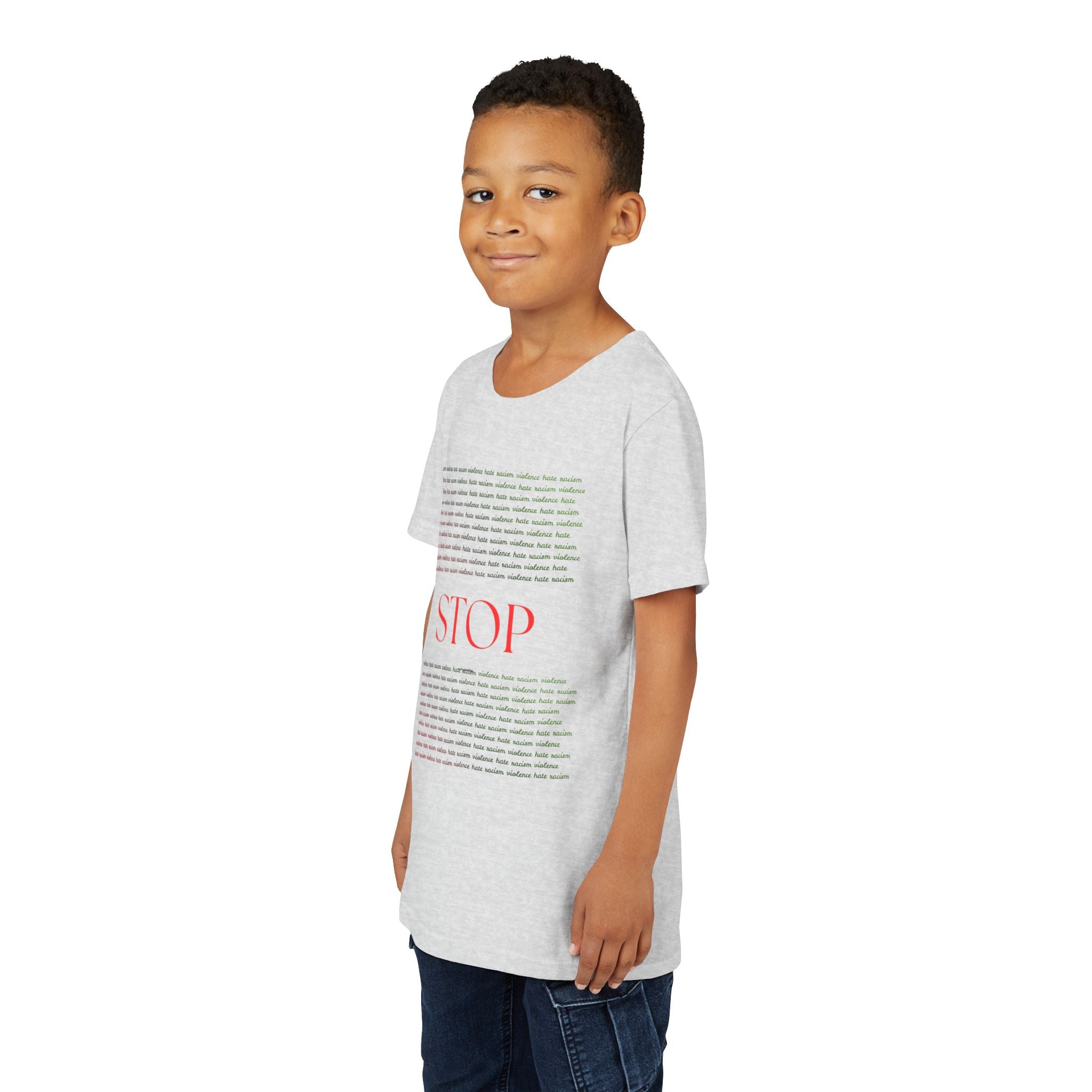 Youth Tee — Bold Yellow 'STOP' Graphic Kids T‑Shirt