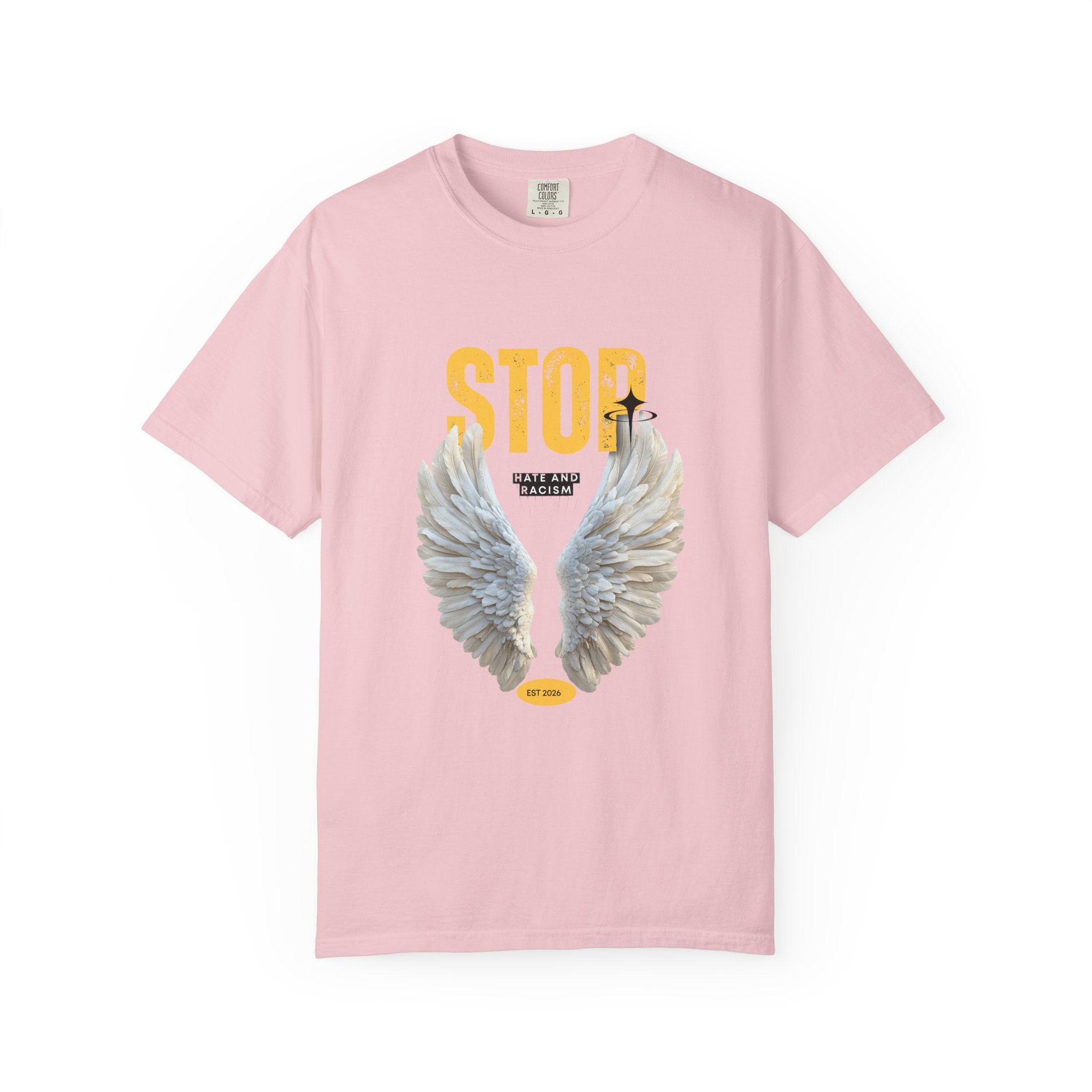 Angel Wings "STOP" Graphic T‑Shirt