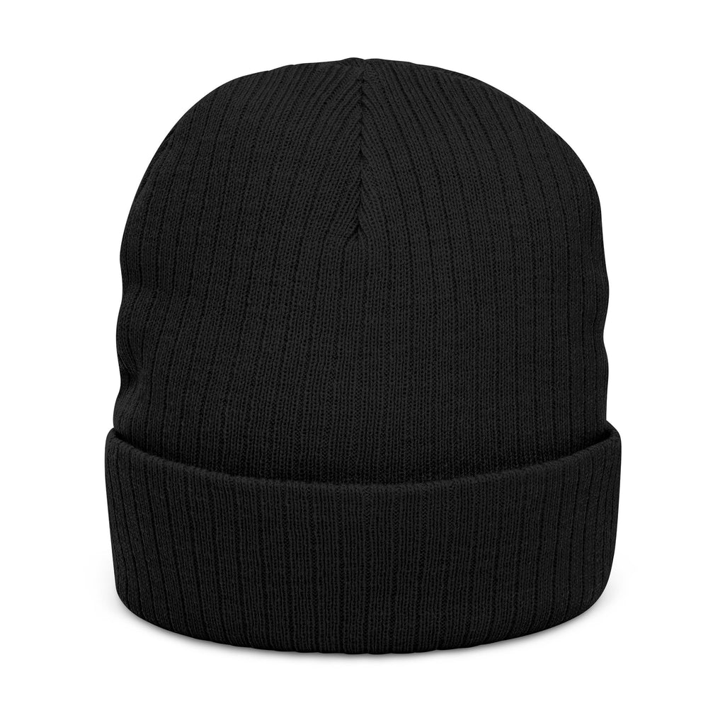 Embroidered Heart Patch Ribbed Knit Beanie — "Stay Nice"