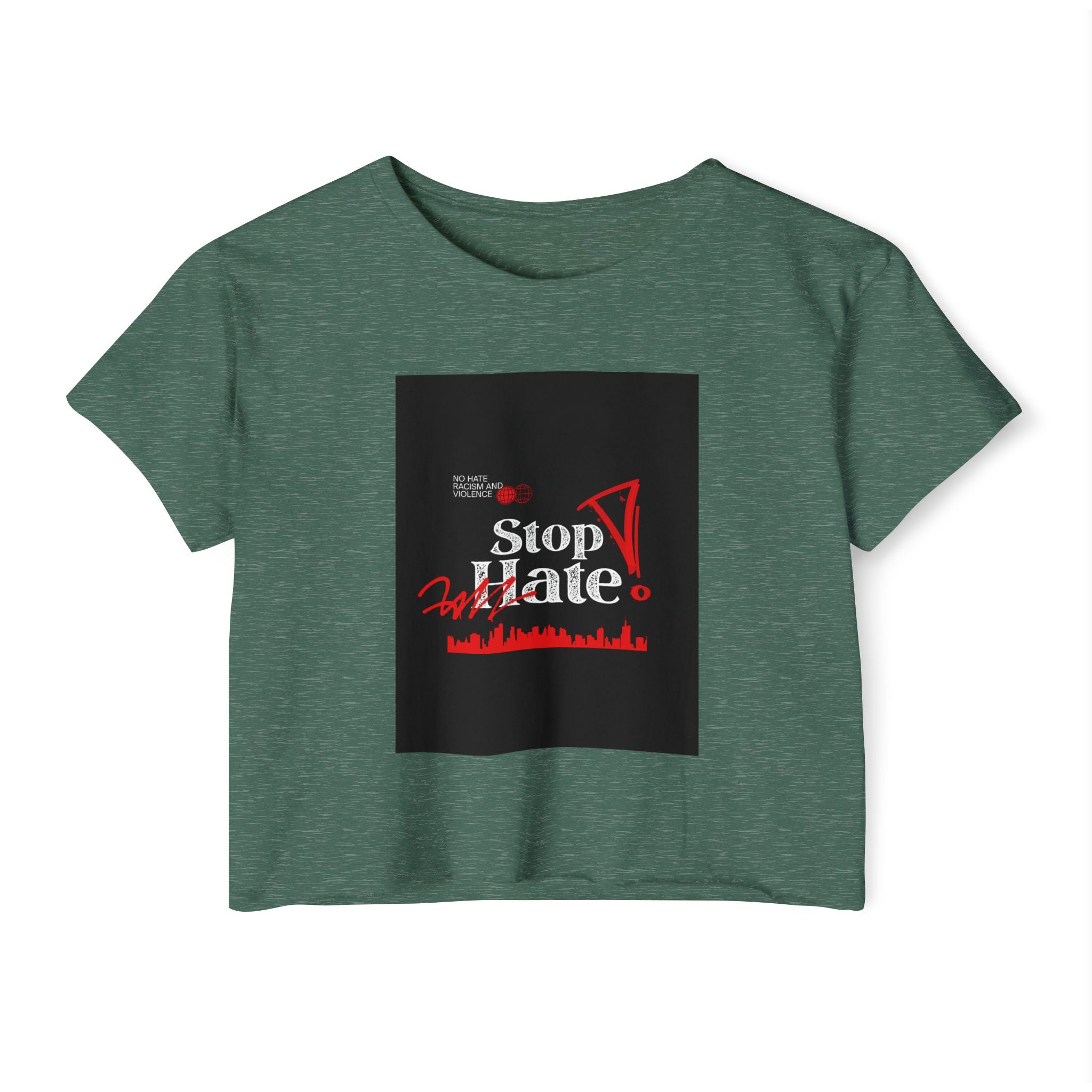 Stop Hate Crop Top — Women's Festival Statement Tee