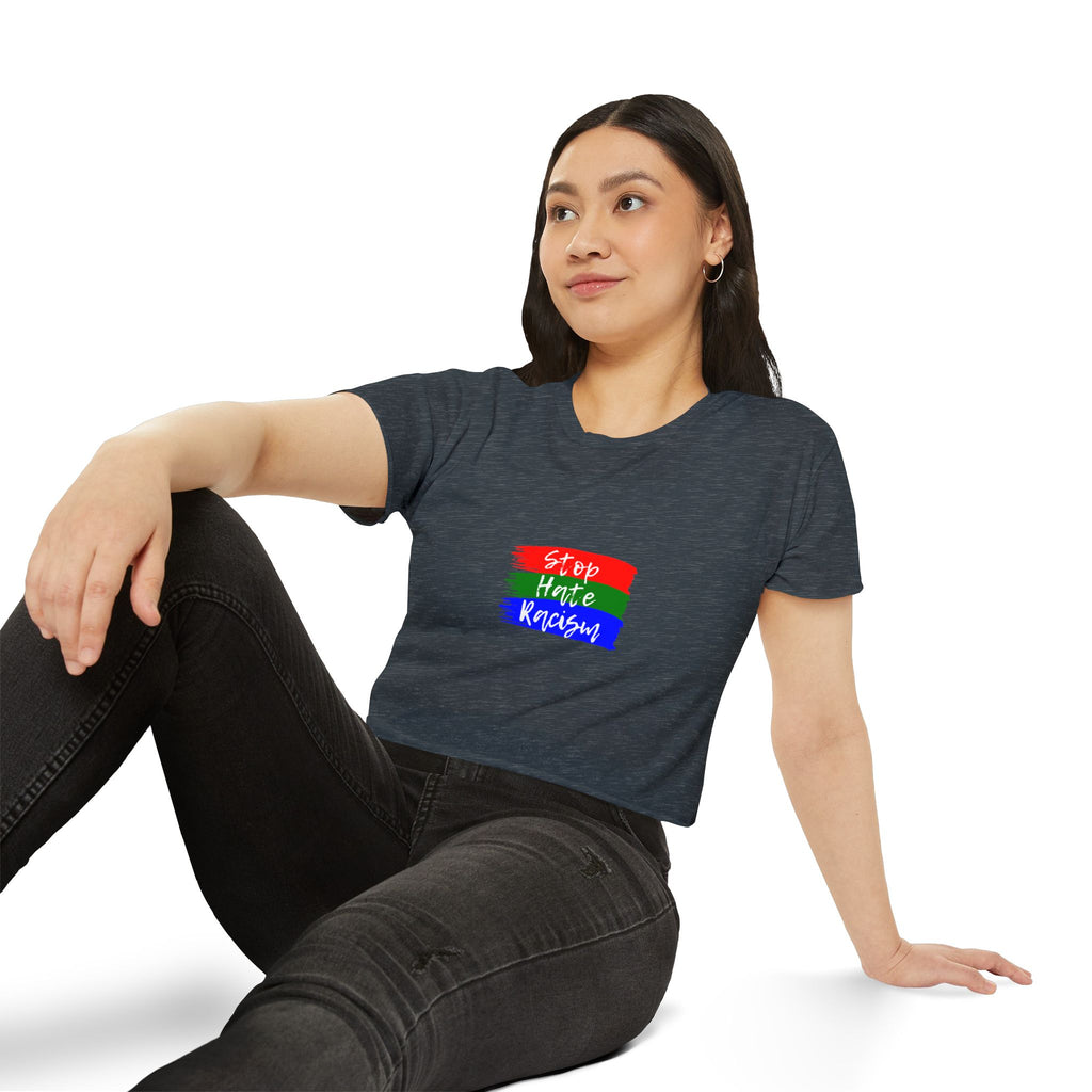 Stop Hate Racism Crop Top — Women's Activist Festival Tee