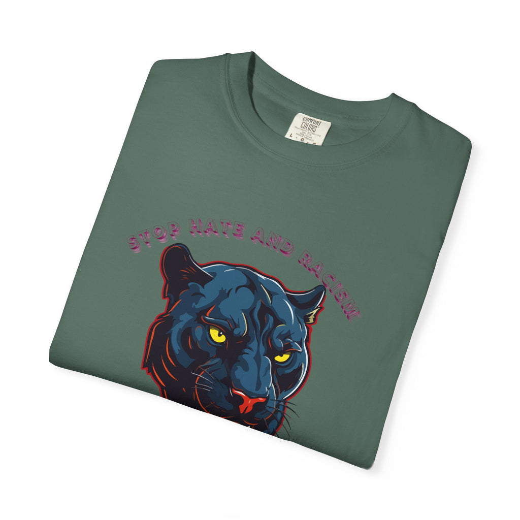 No Violence Panther T-Shirt — Graphic Animal Tee with 'No Violence' Text