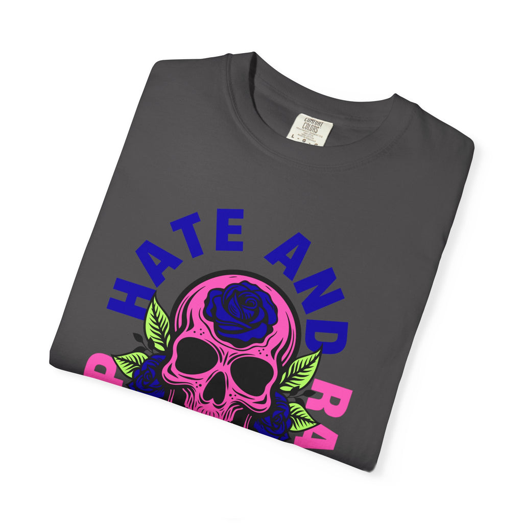Stop Hate and Racism Skull T-Shirt — Anti-Racism Statement Tee