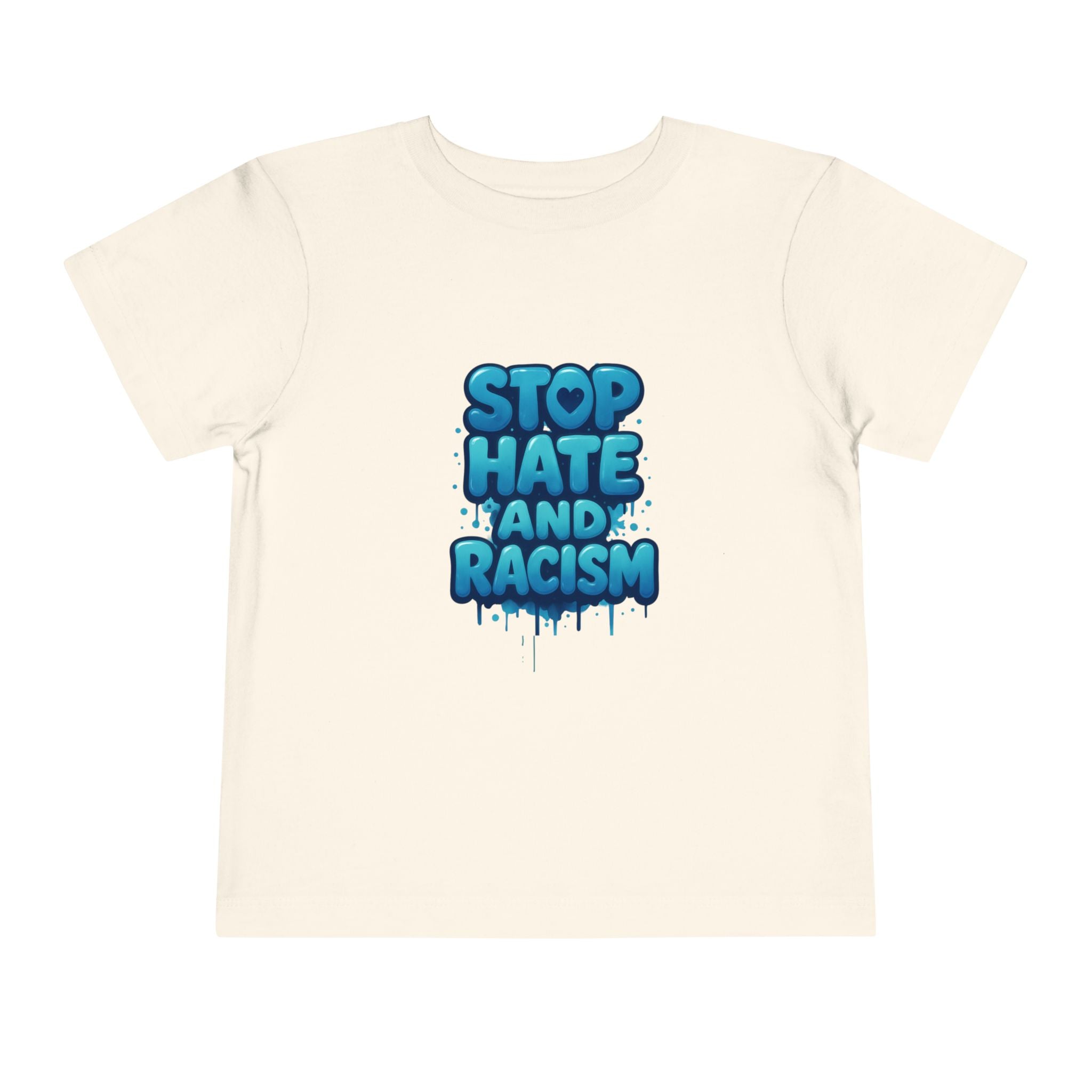 Stop Hate and Racism Toddler Tee — Blue Graffiti Anti-Racism Shirt