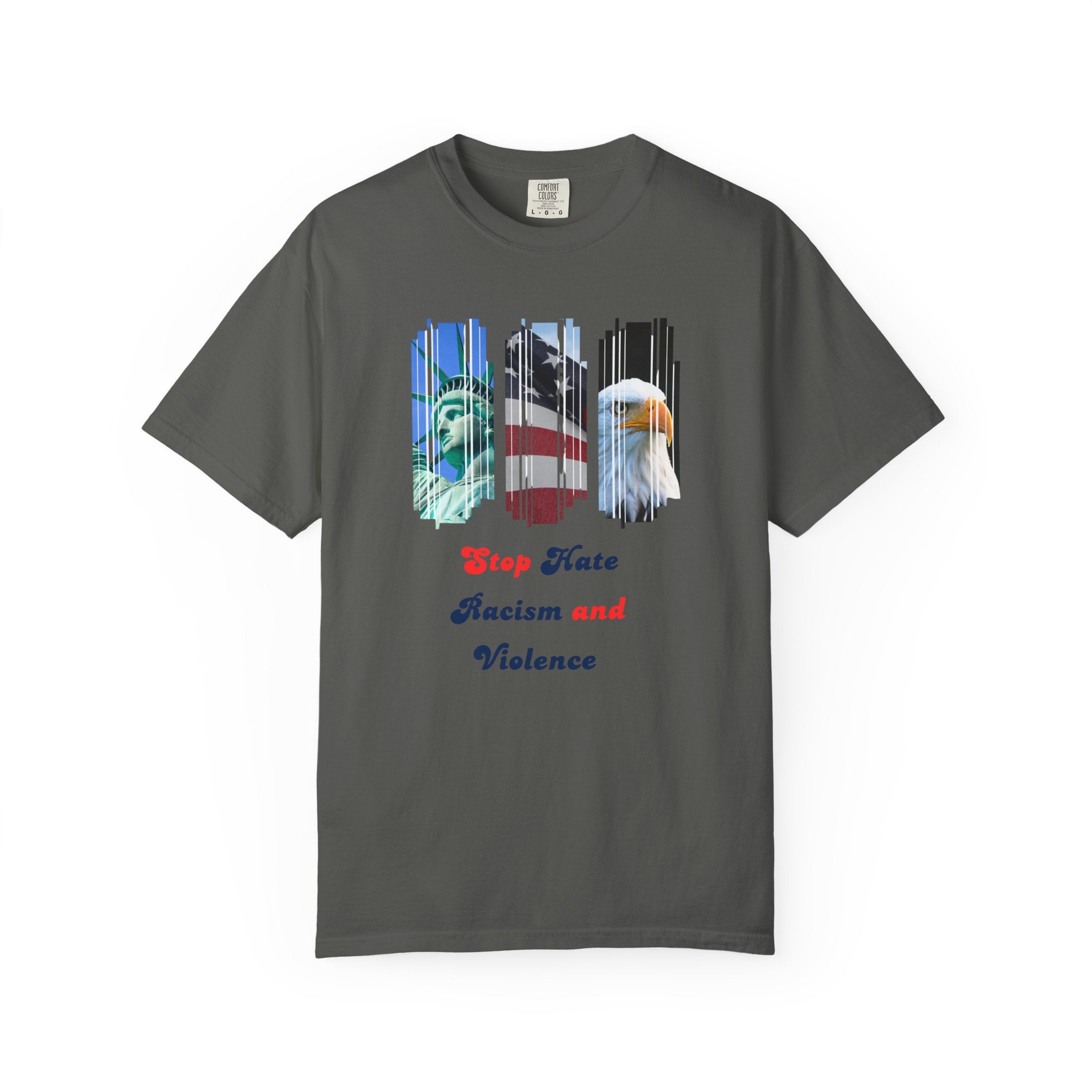 Patriotic 'Stop Hate Racism and Violence' T-Shirt