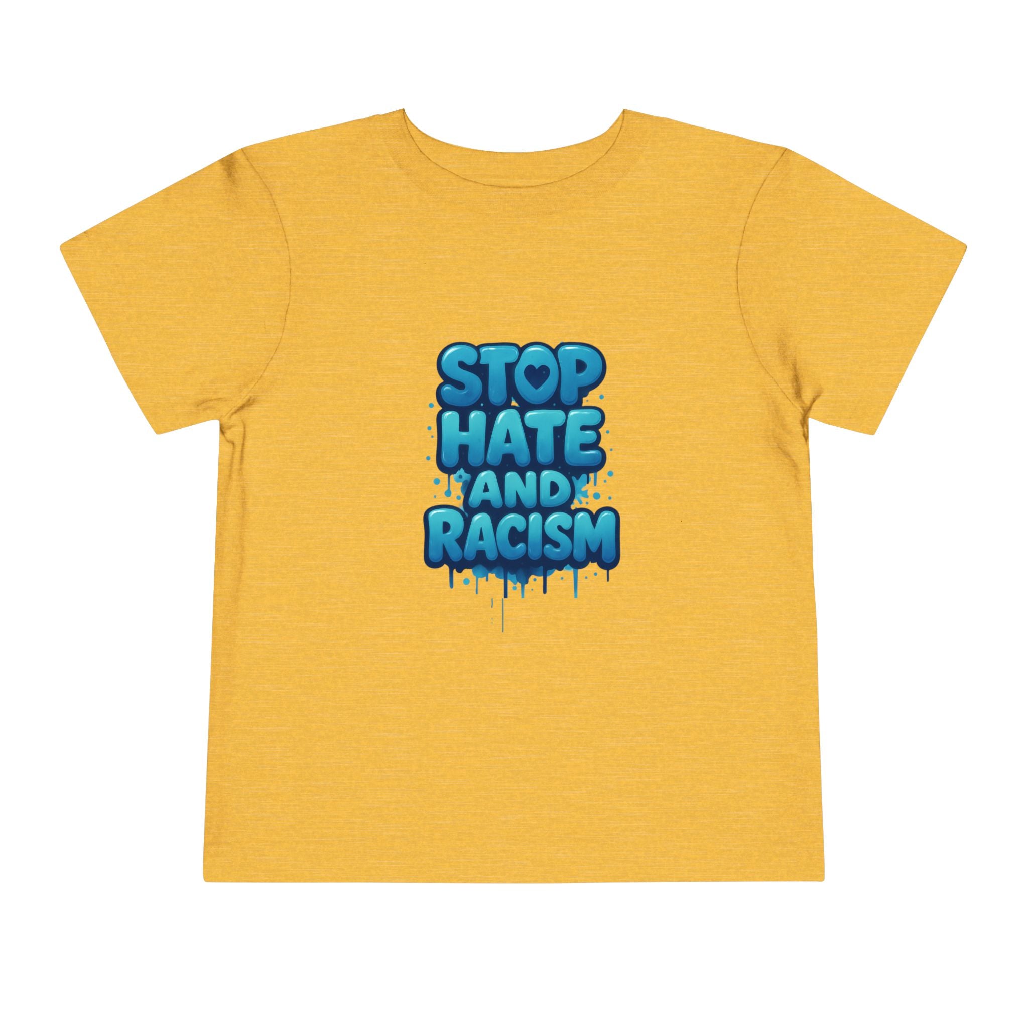 Stop Hate and Racism Toddler Tee — Blue Graffiti Anti-Racism Shirt