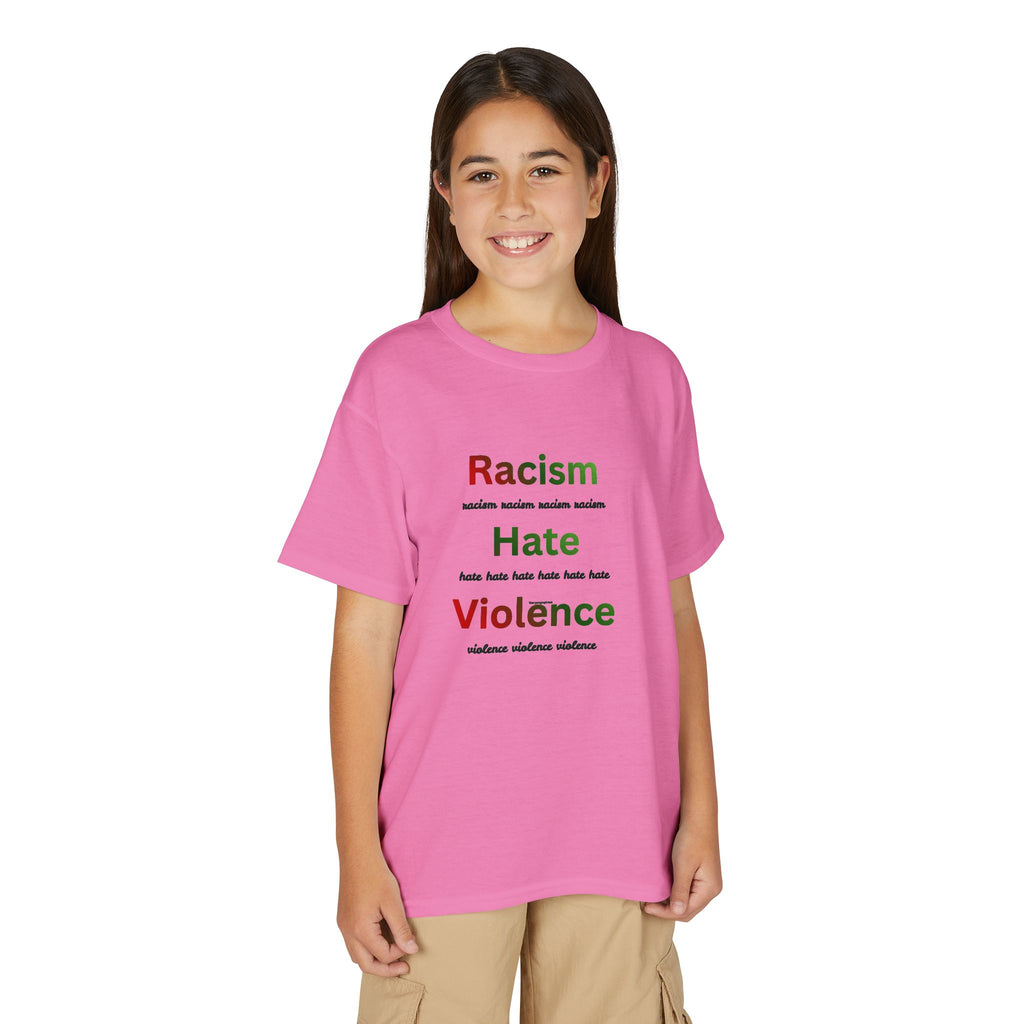 Youth Message T‑Shirt — 'Racism Hate Violence'