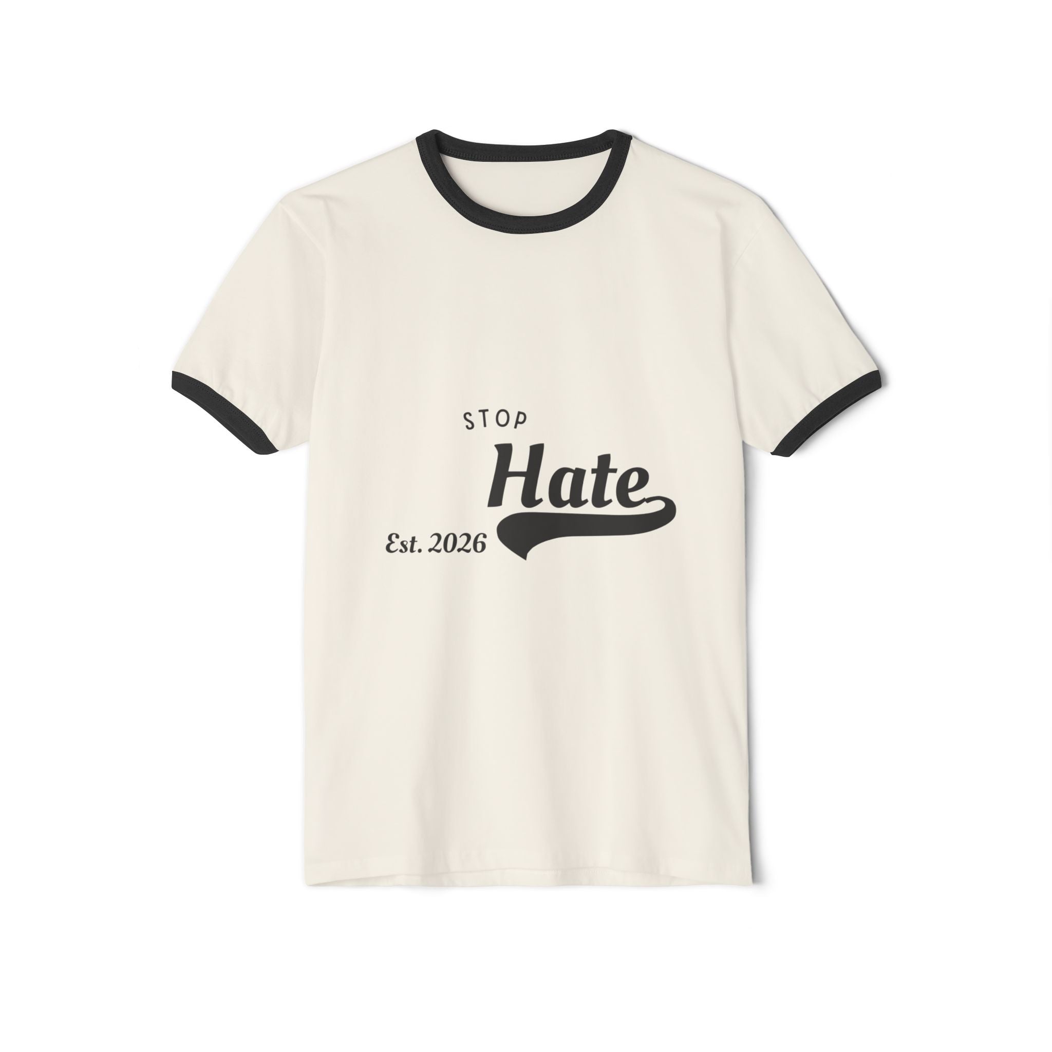 Stop Hate Ringer T-Shirt — Vintage Est. 2026 Anti-Hate Tee