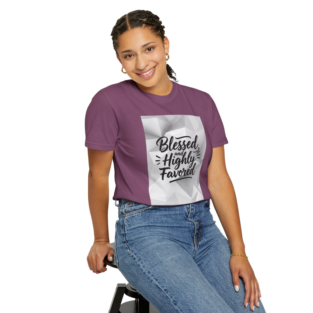 Blessed and Highly Favored T-Shirt — Faith Inspirational Graphic Tee