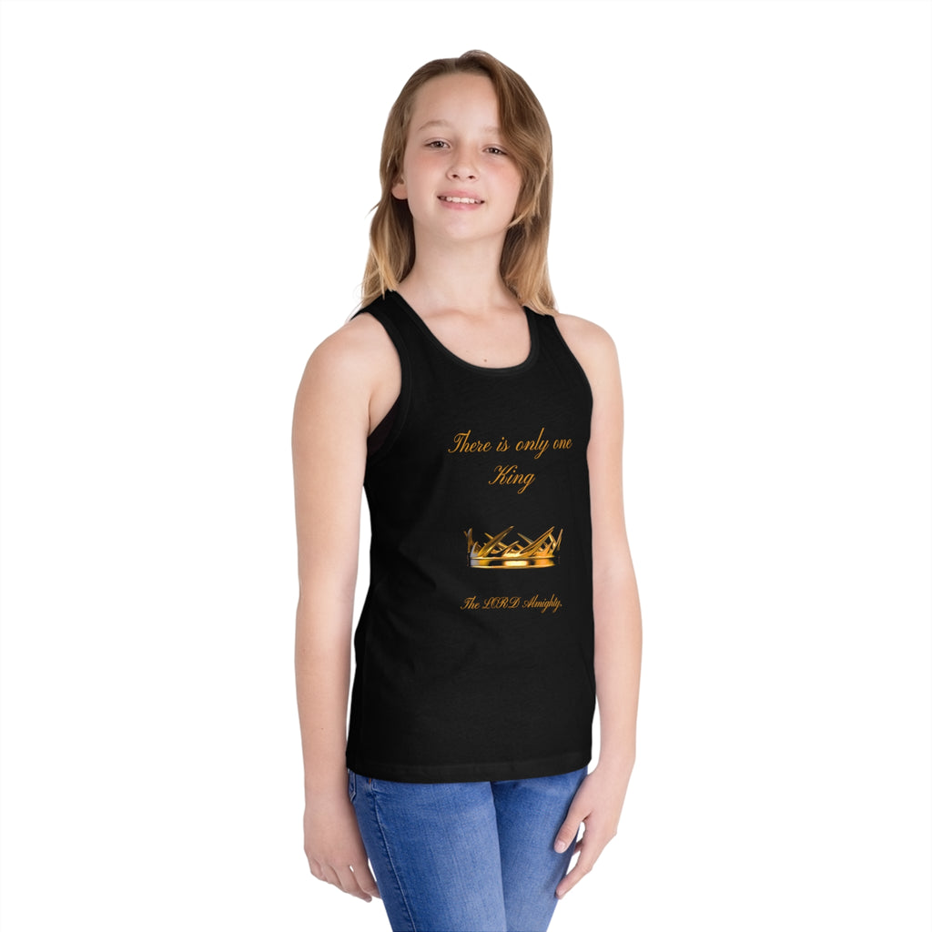 Kids Tank Top — "There is only one King" Crown Graphic