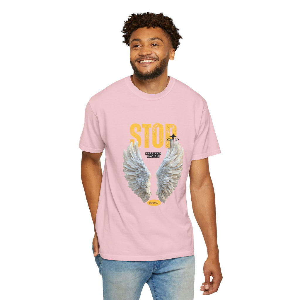 Angel Wings "STOP" Graphic T‑Shirt