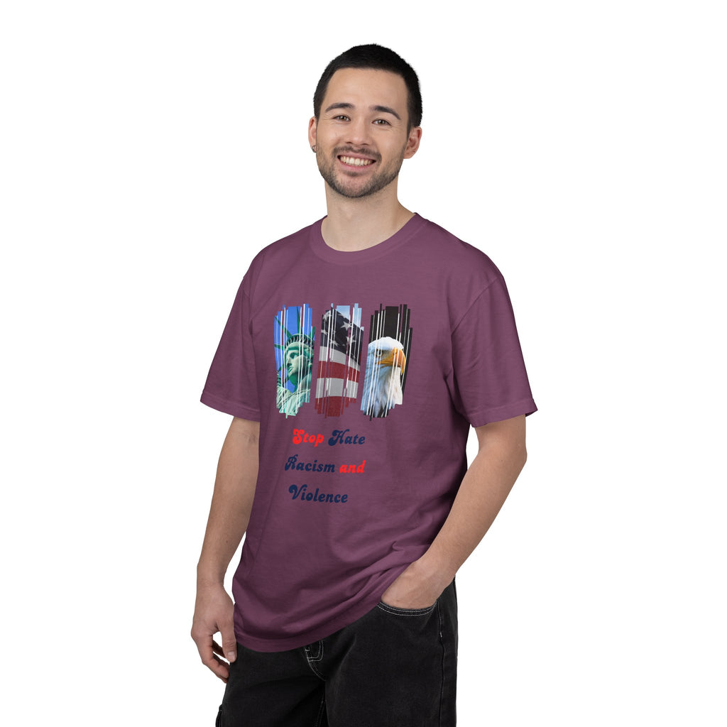 Patriotic 'Stop Hate Racism and Violence' T-Shirt