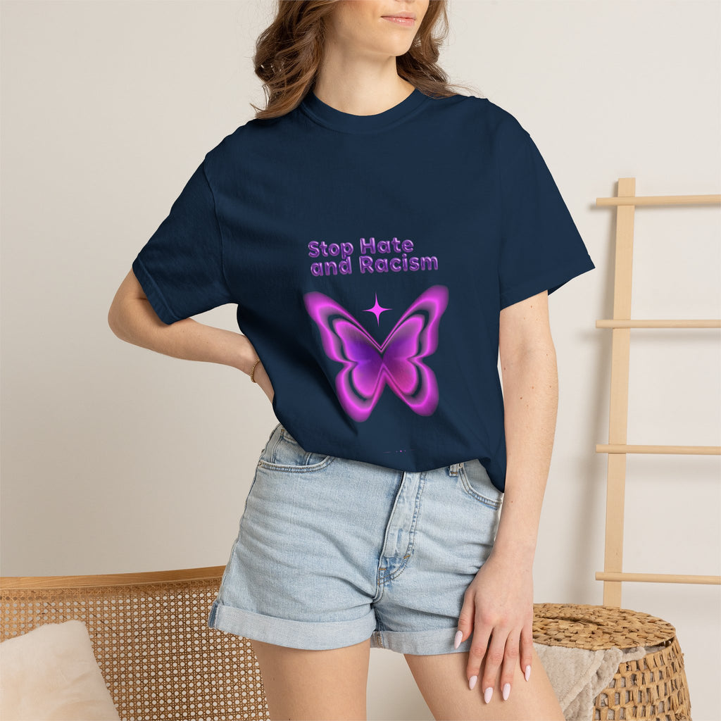Stop Hate and Racism Butterfly T-Shirt