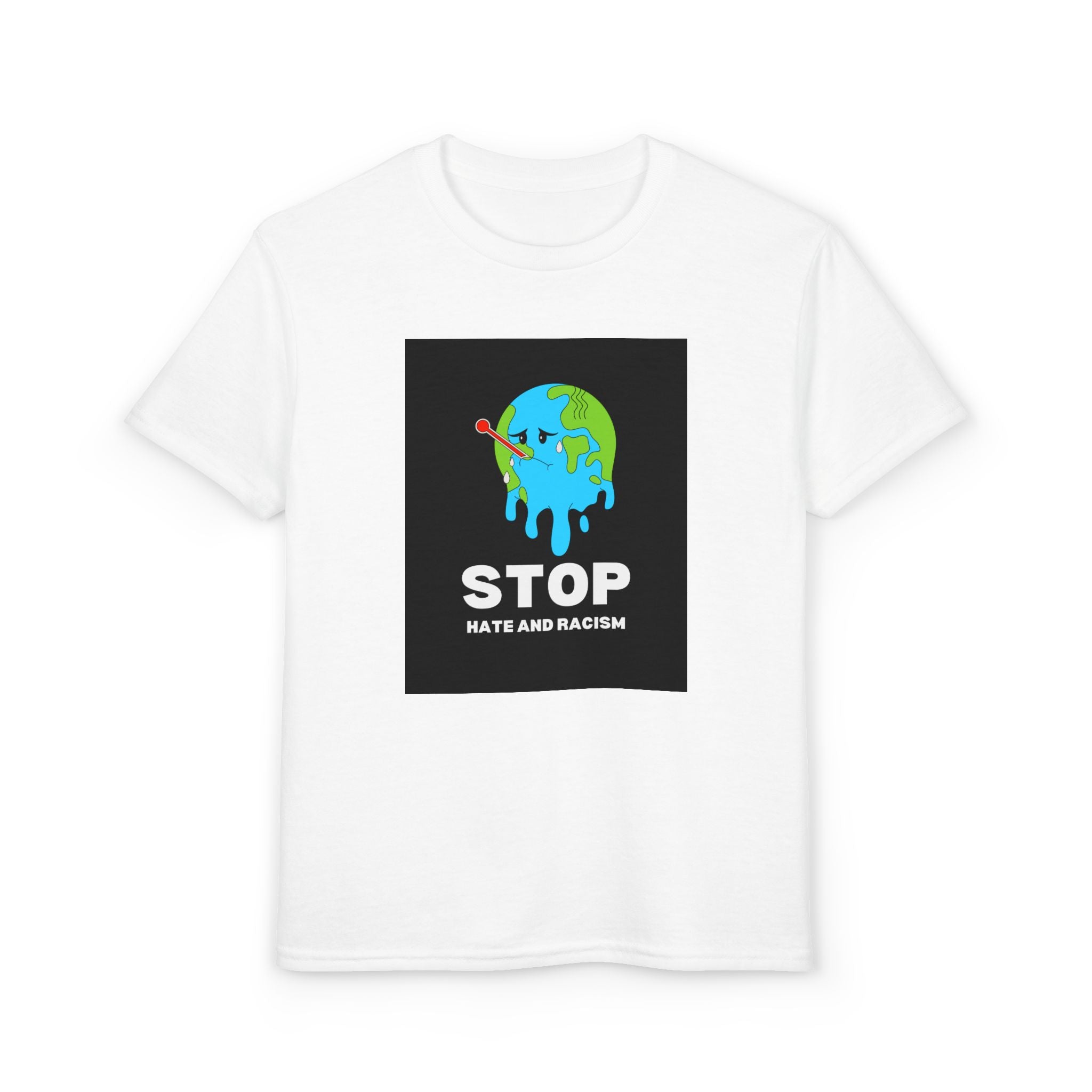 Youth T-Shirt — "STOP Hate and Racism" Earth Graphic Anti-Racism Tee