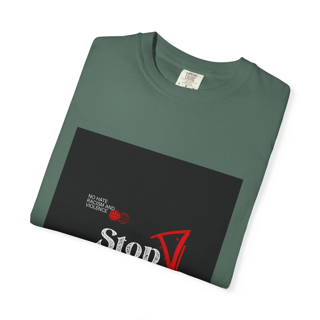 Stop Hate T-Shirt — Anti-Hate Protest Tee with Megaphone Graphic