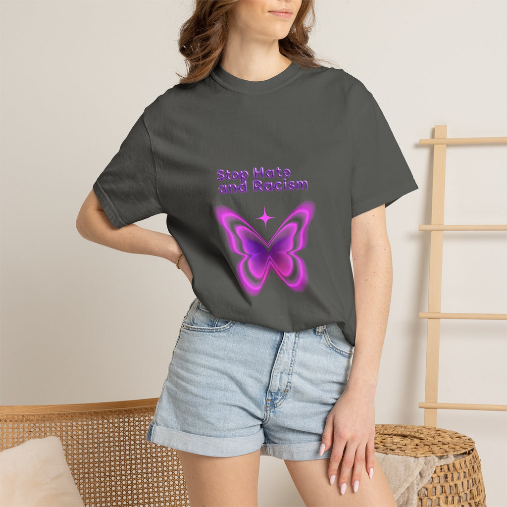 Stop Hate and Racism Butterfly T-Shirt