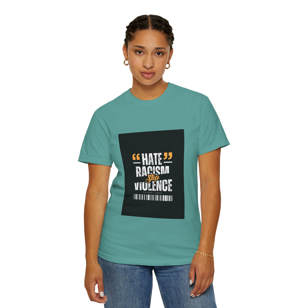 Anti-Racism T-Shirt — "Hate Racism Stop Violence" Graphic Tee
