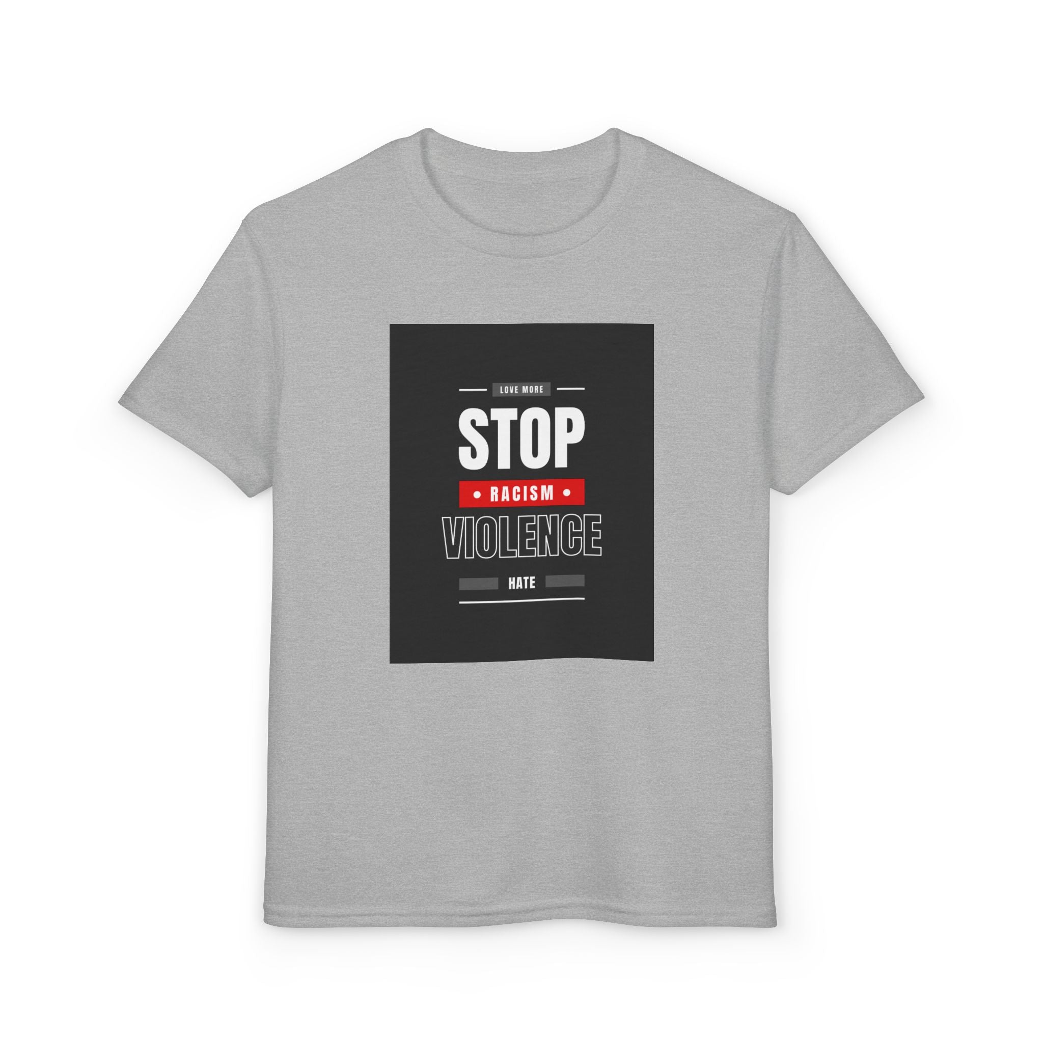 Youth T-Shirt — "Stop Racism Stop Violence" Graphic Tee