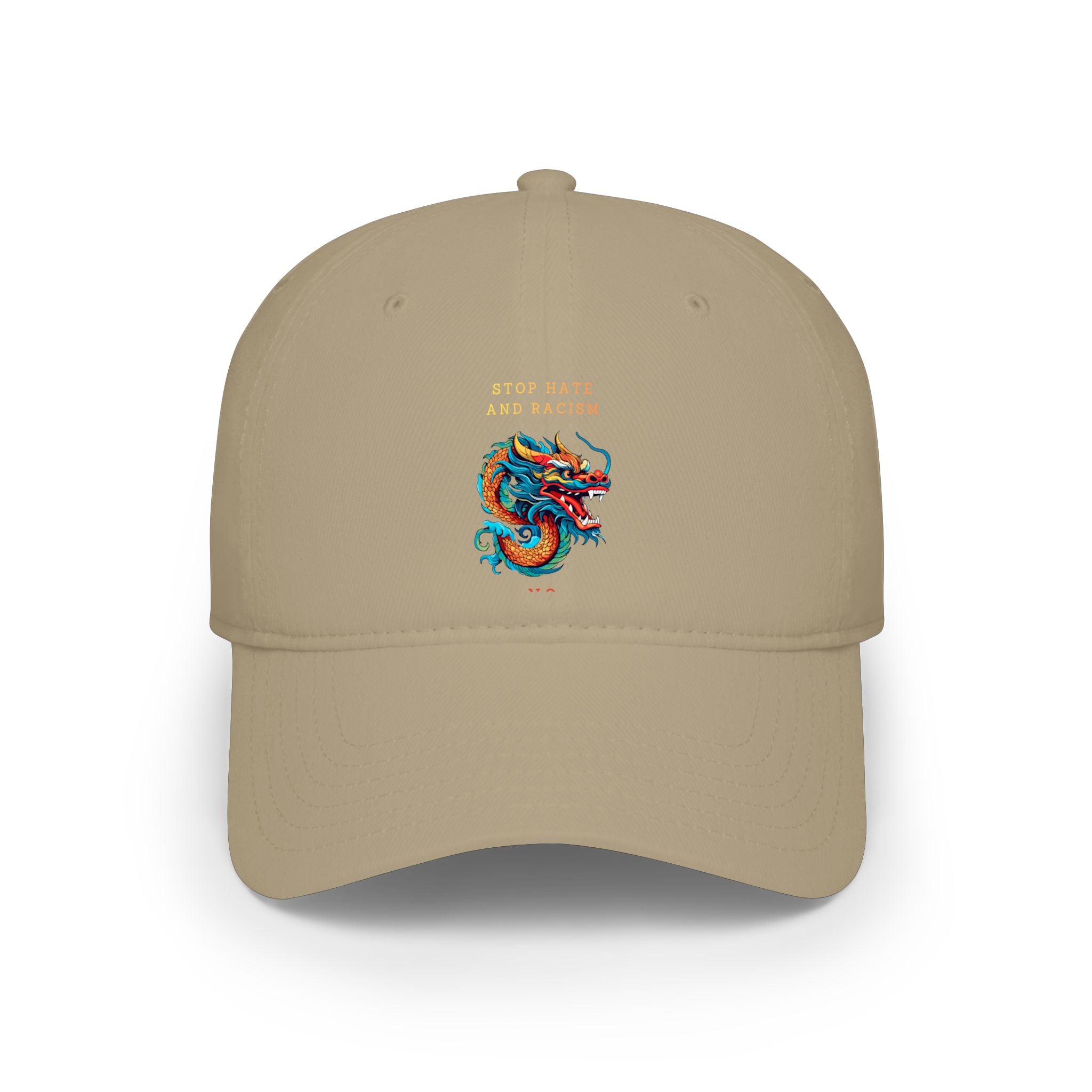 Red Dragon Baseball Cap - "Stop Hate and Racism" Embroidered Low Profile Hat