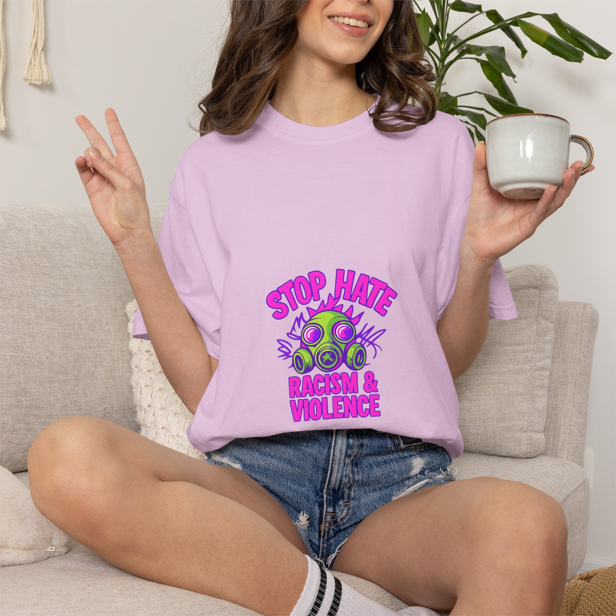 Stop Hate Racing & Violence T-Shirt — Anti-Hate Graphic Tee