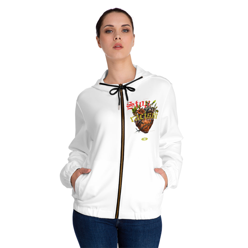 Heart & Herbs Graphic Zip-Up Hoodie — Botanical Heart Design