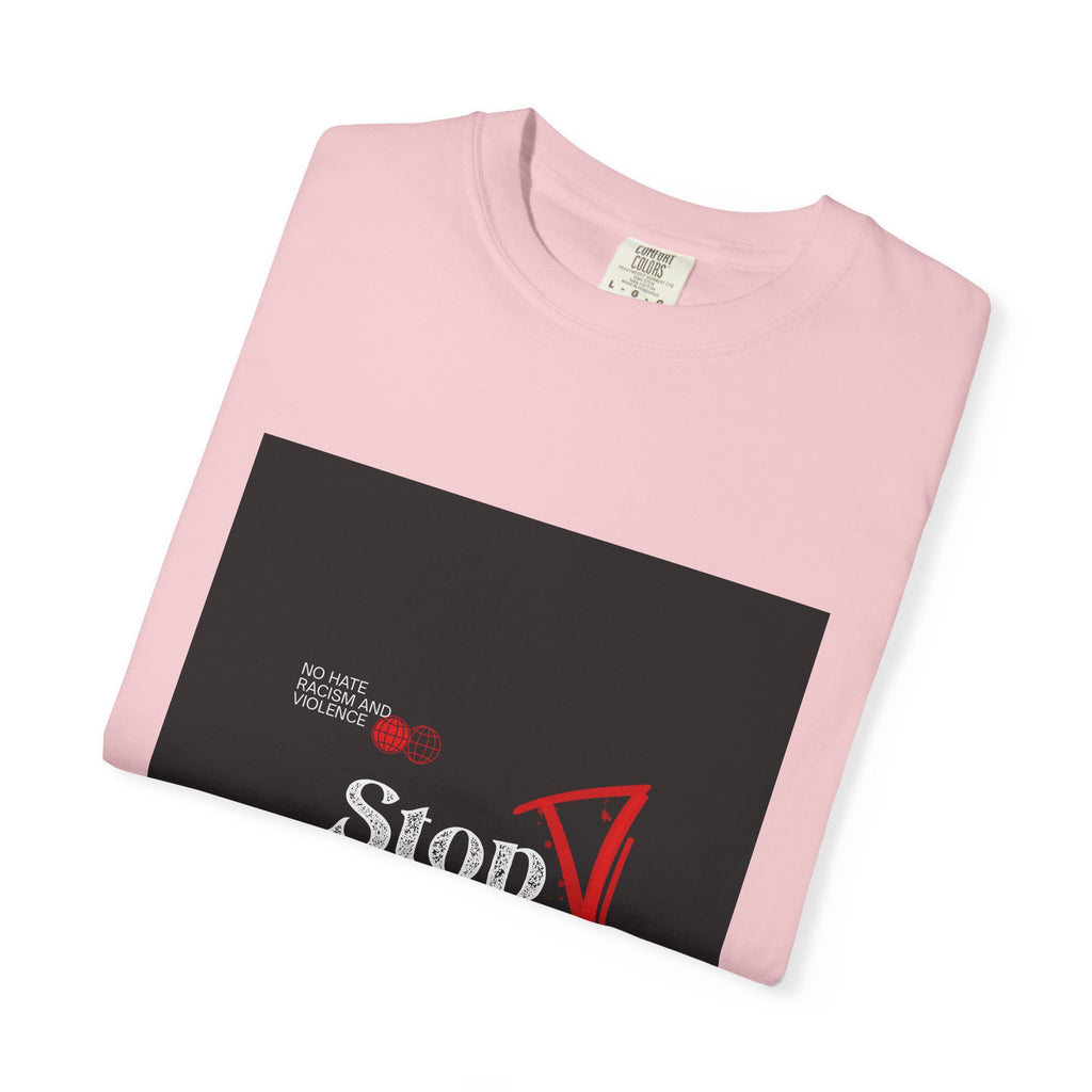 Stop Hate T-Shirt — Anti-Hate Protest Tee with Megaphone Graphic