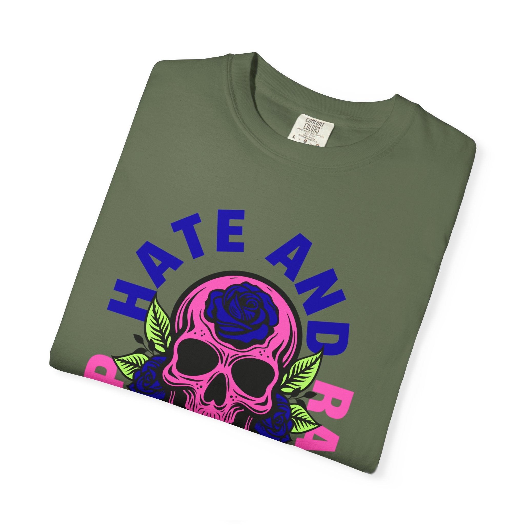 Stop Hate and Racism Skull T-Shirt — Anti-Racism Statement Tee