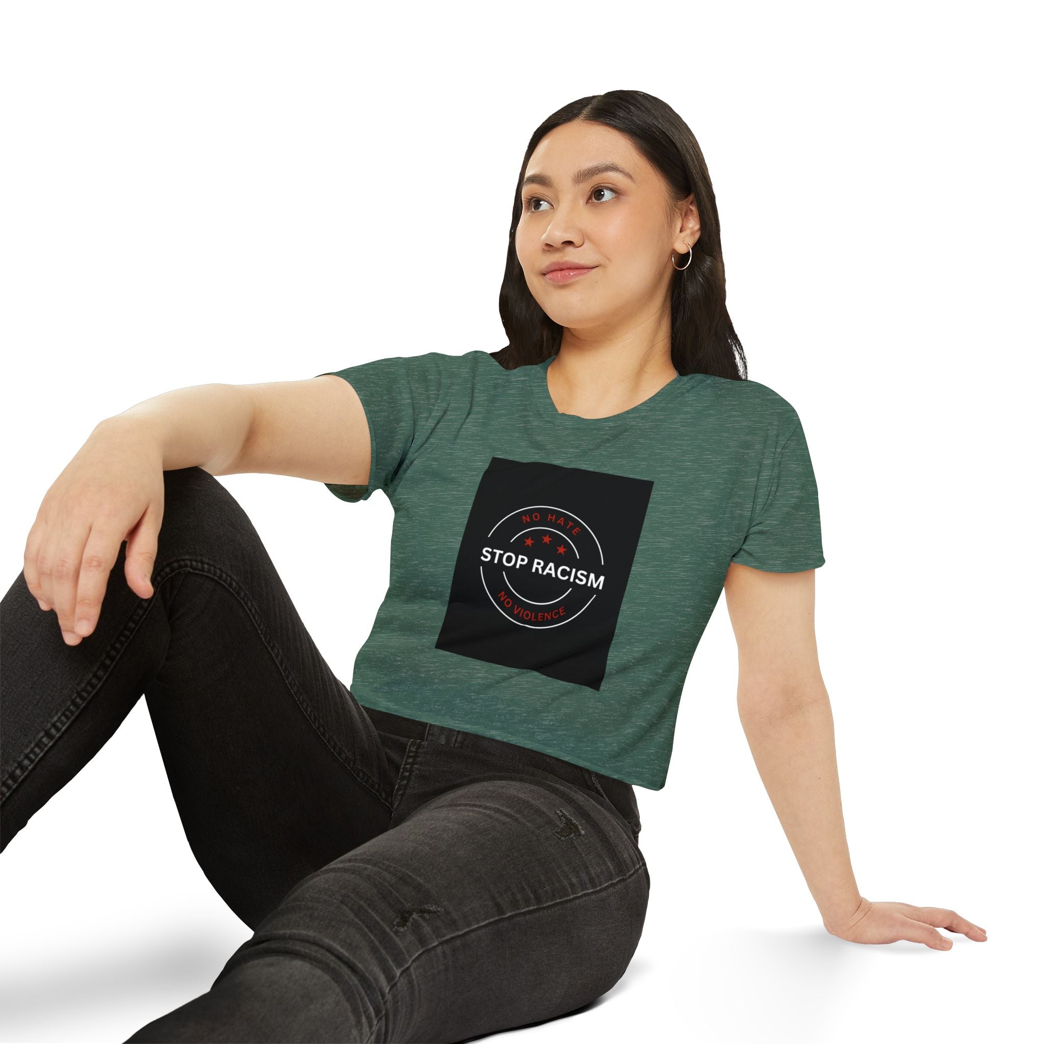 Stop Racism Crop Top — Anti-Racism Statement Women's Festival Tee