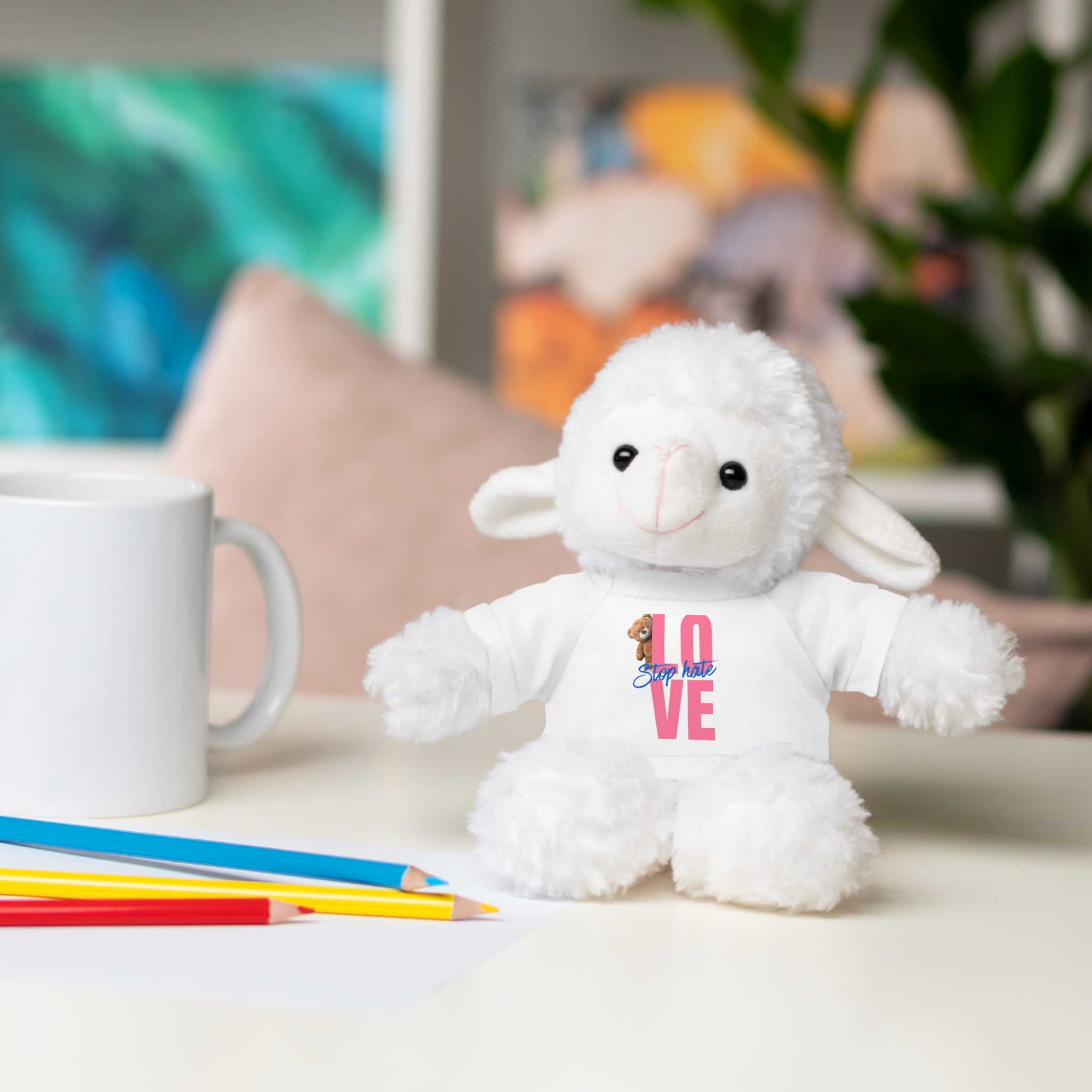 Love Teddy Bear with 'Love' Tee – Cute Plush Gift for Valentine’s Day