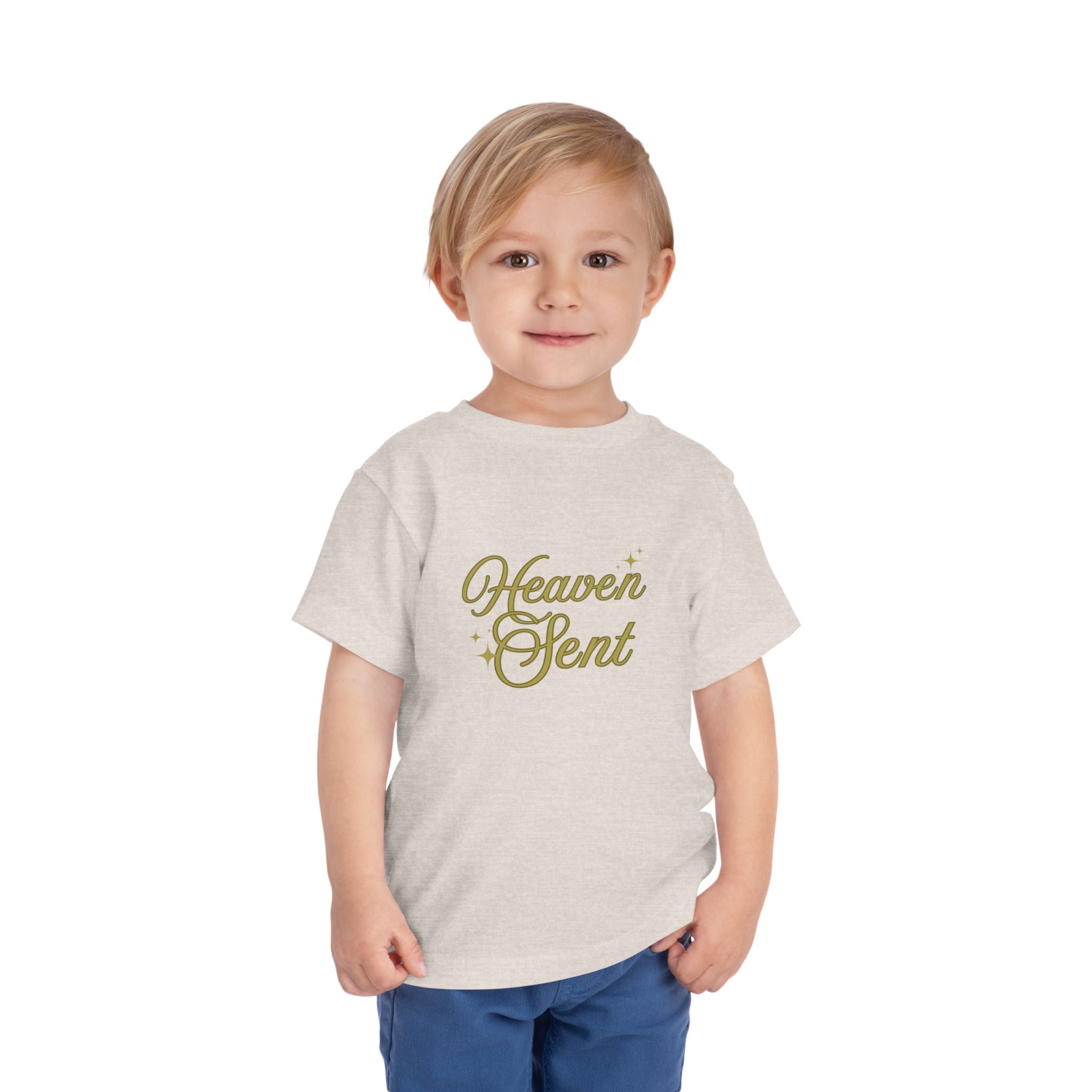 Heaven Sent Toddler Tee — Gold Script Baby Shirt