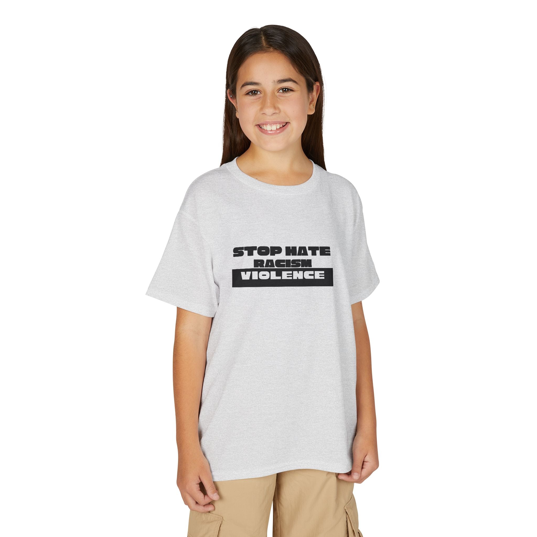 Youth T-Shirt — "Stop Hate, Stop Violence" Graphic Tee