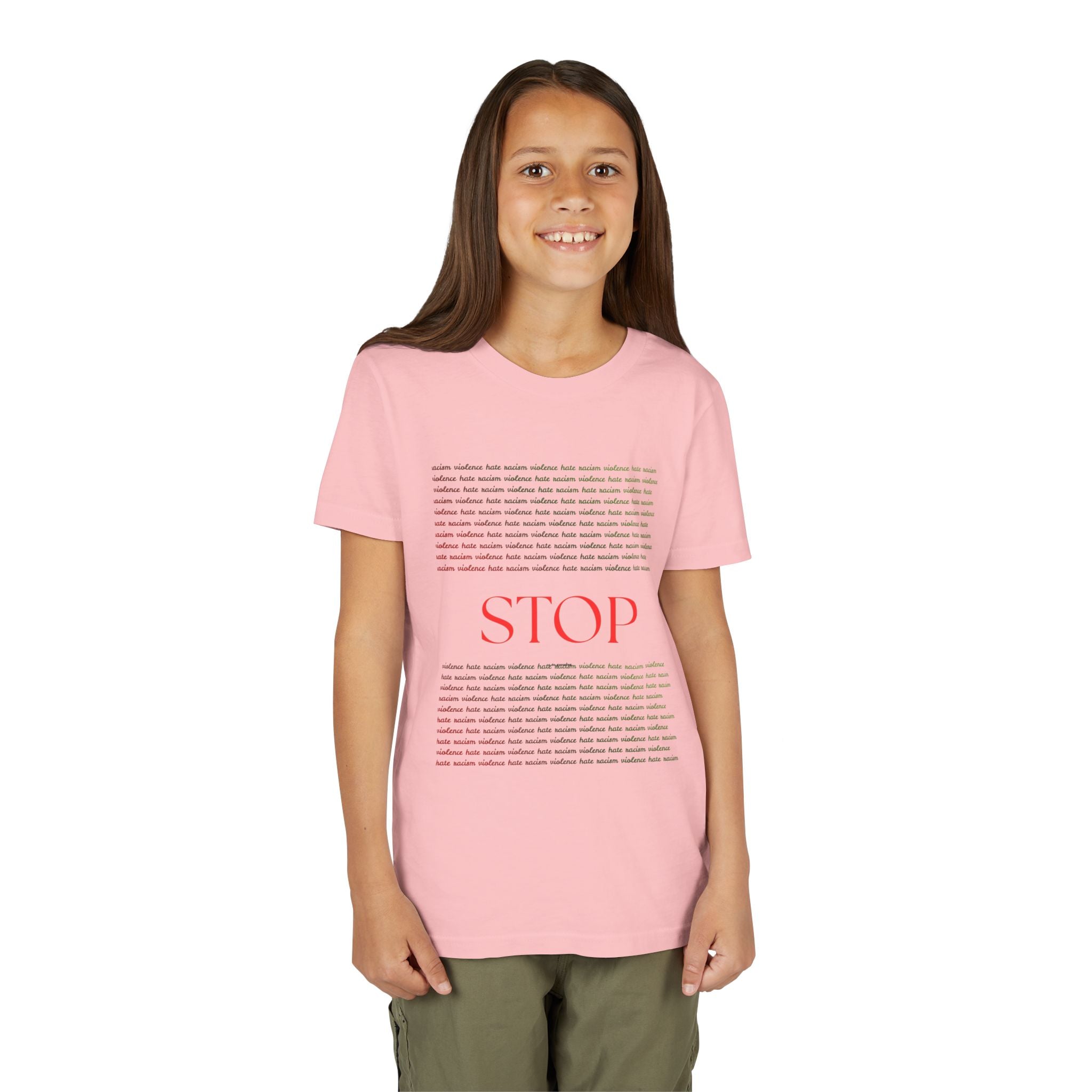 Youth Tee — Bold Yellow 'STOP' Graphic Kids T‑Shirt