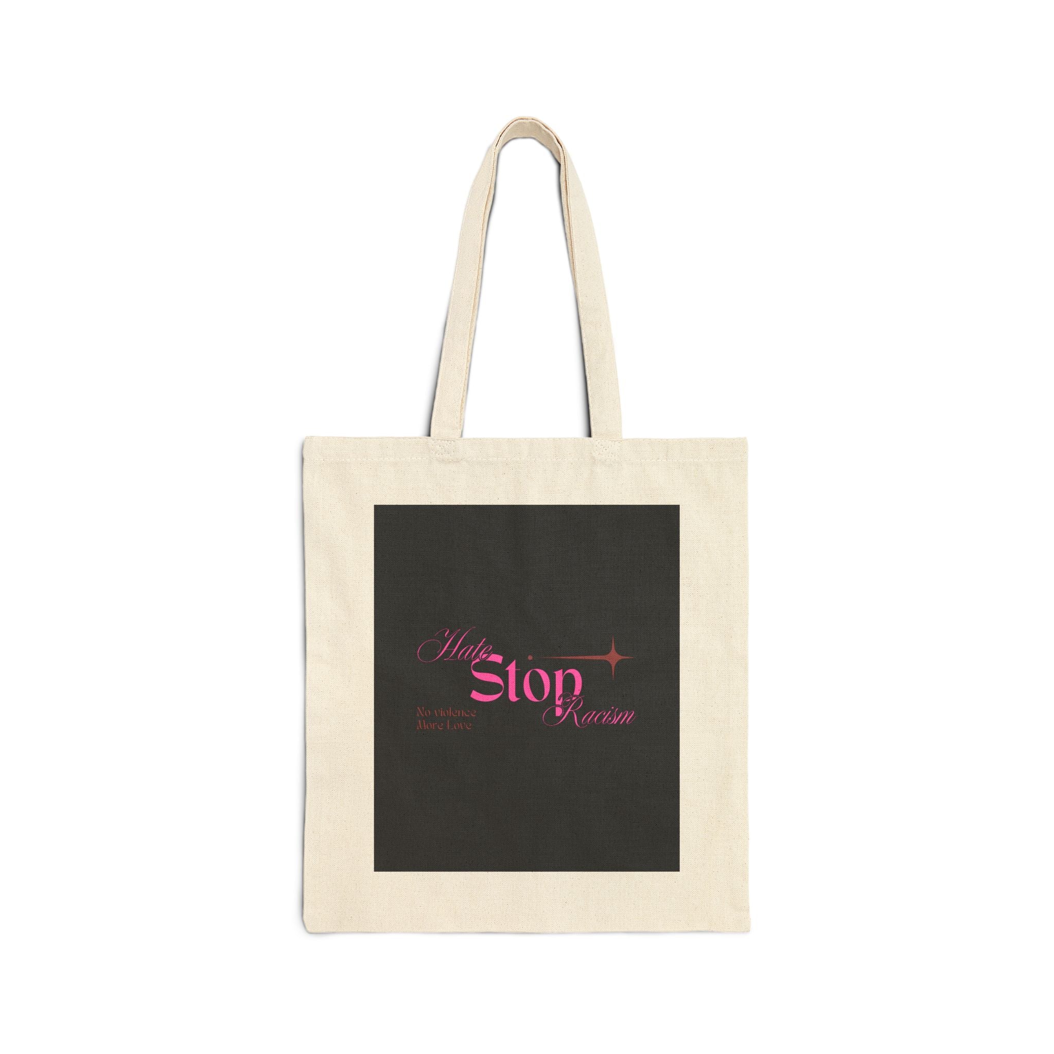 Stop Wonder Tote Bag – Pink Script Canvas Shopping Tote