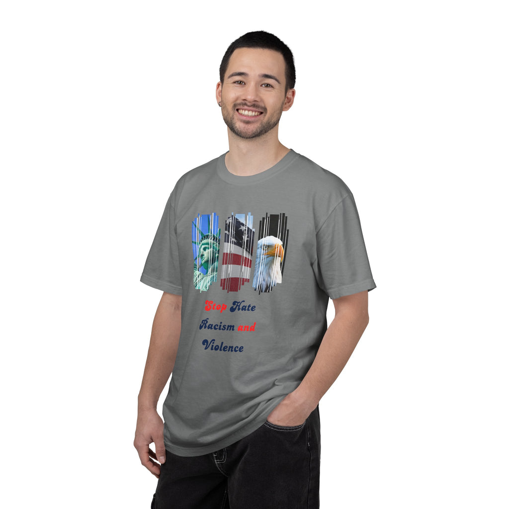 Patriotic 'Stop Hate Racism and Violence' T-Shirt