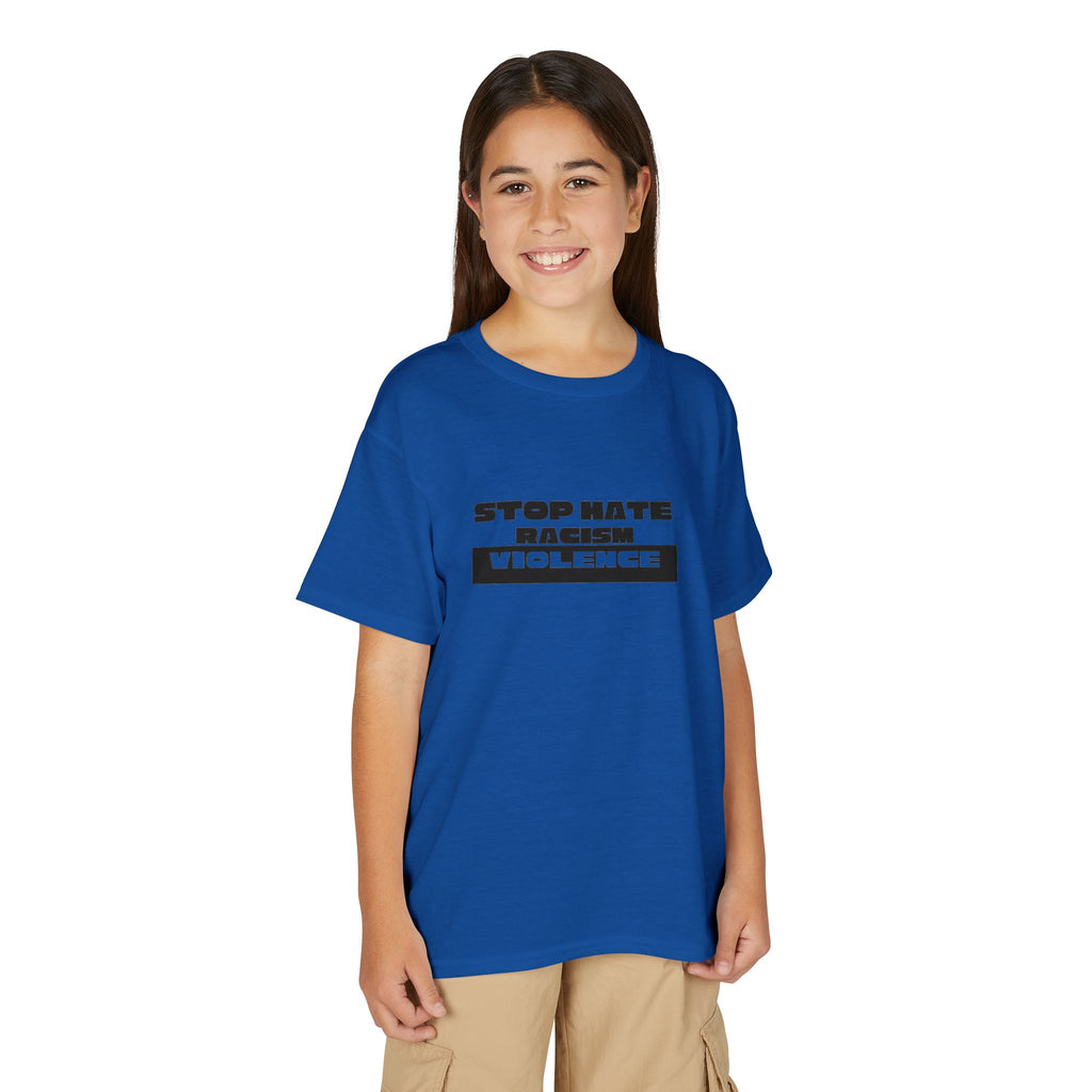 Youth T-Shirt — "Stop Hate, Stop Violence" Graphic Tee