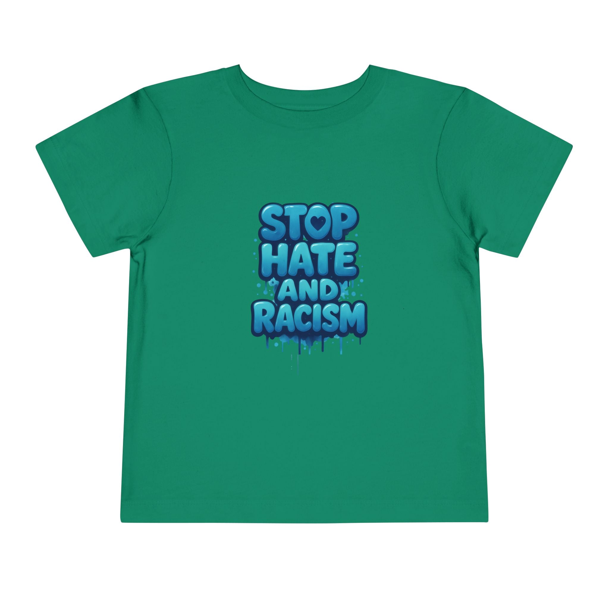 Stop Hate and Racism Toddler Tee — Blue Graffiti Anti-Racism Shirt