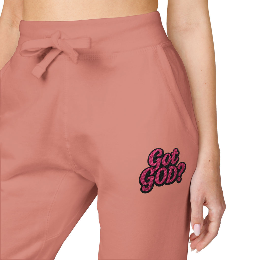Embroidered 'Get Yours' Fleece Sweatpants — Cozy White Joggers