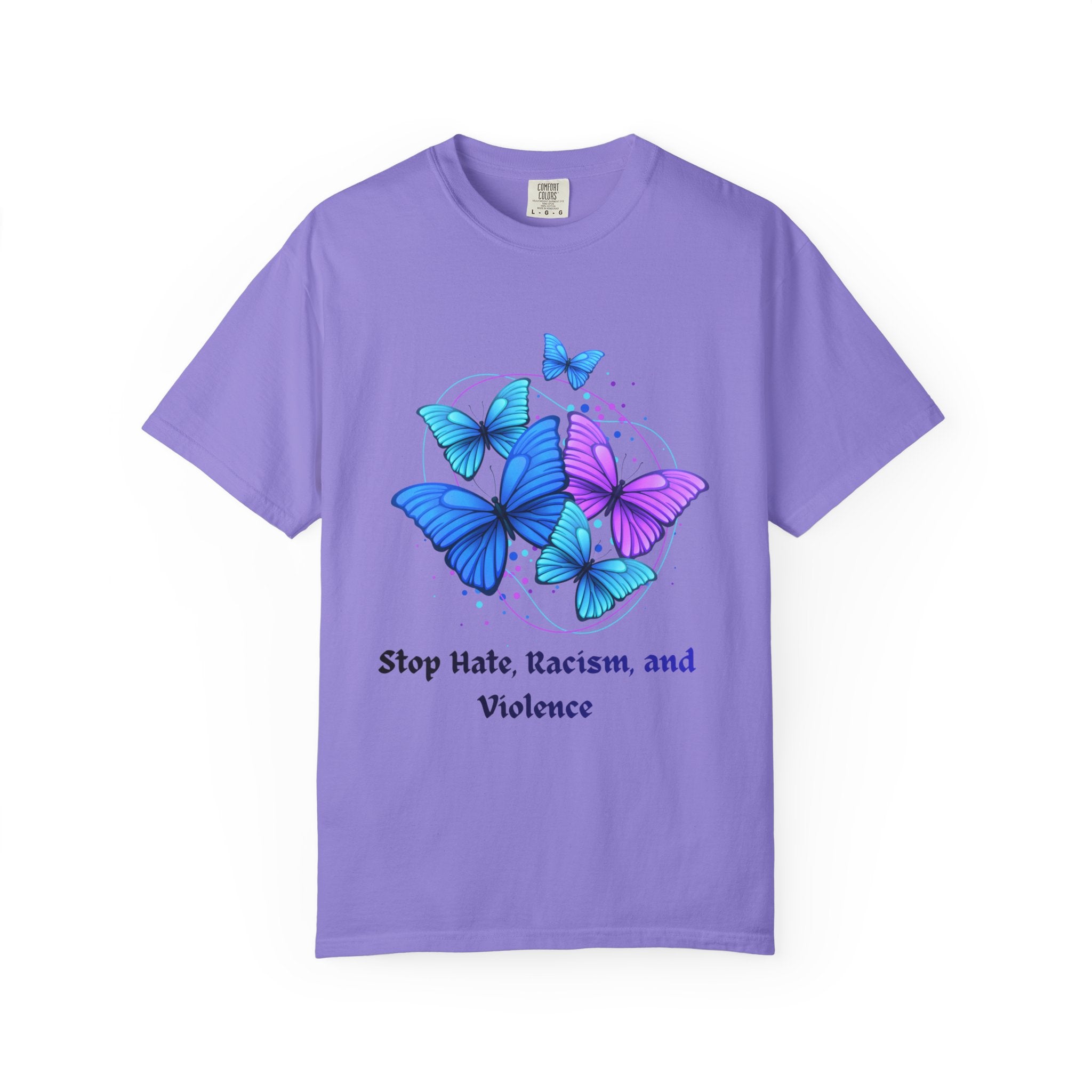 Butterfly Peace T-Shirt — "Stop Hate, Racism, and Violence" Anti-Violence Tee