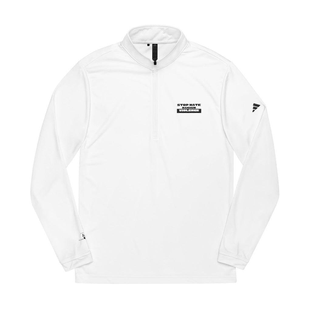 Embroidered adidas Quarter-Zip Pullover — Minimal Logo Performance Top